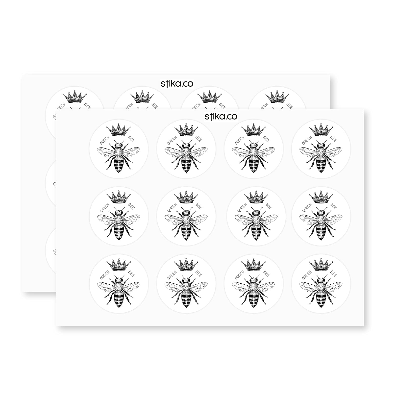 Sketched Queen Bee paper stickers supplied on A5 sheets of 12 - view 3