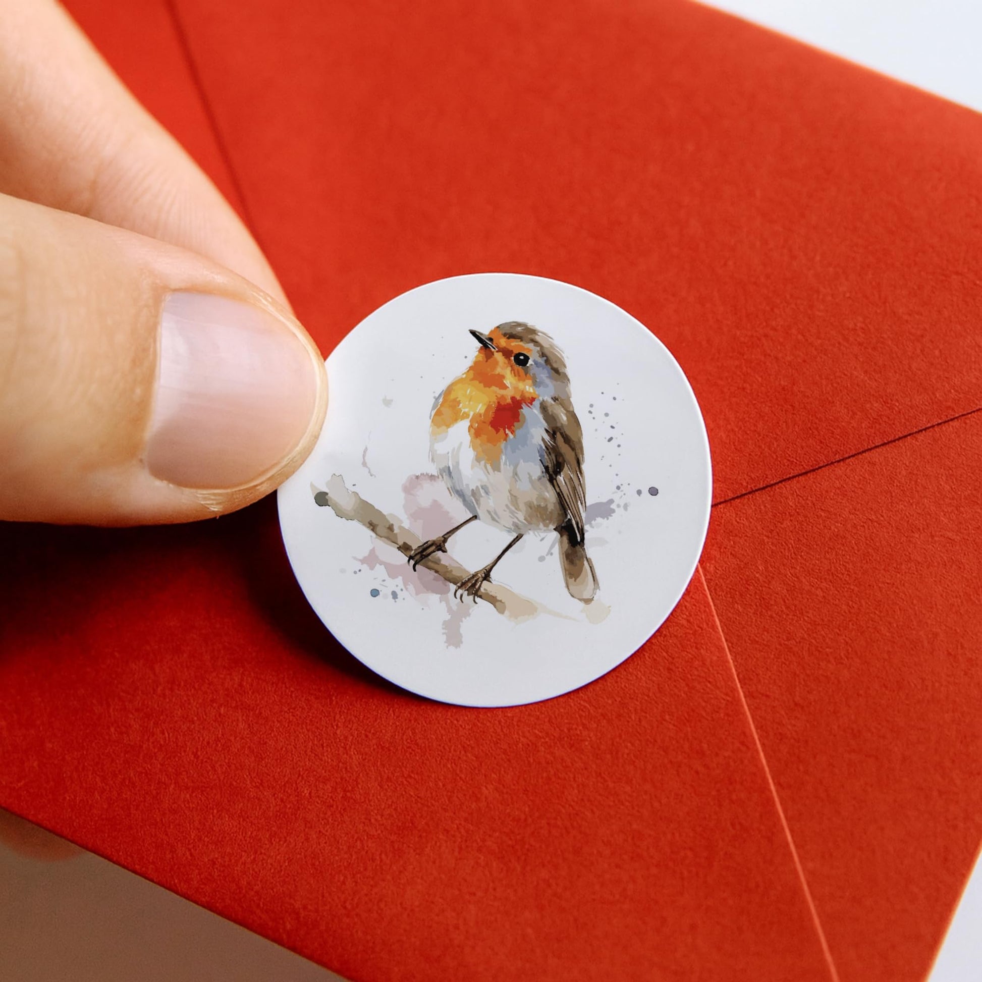 Robin Watercolour Christmas paper stickers supplied on A5 sheets of 12 - view 4