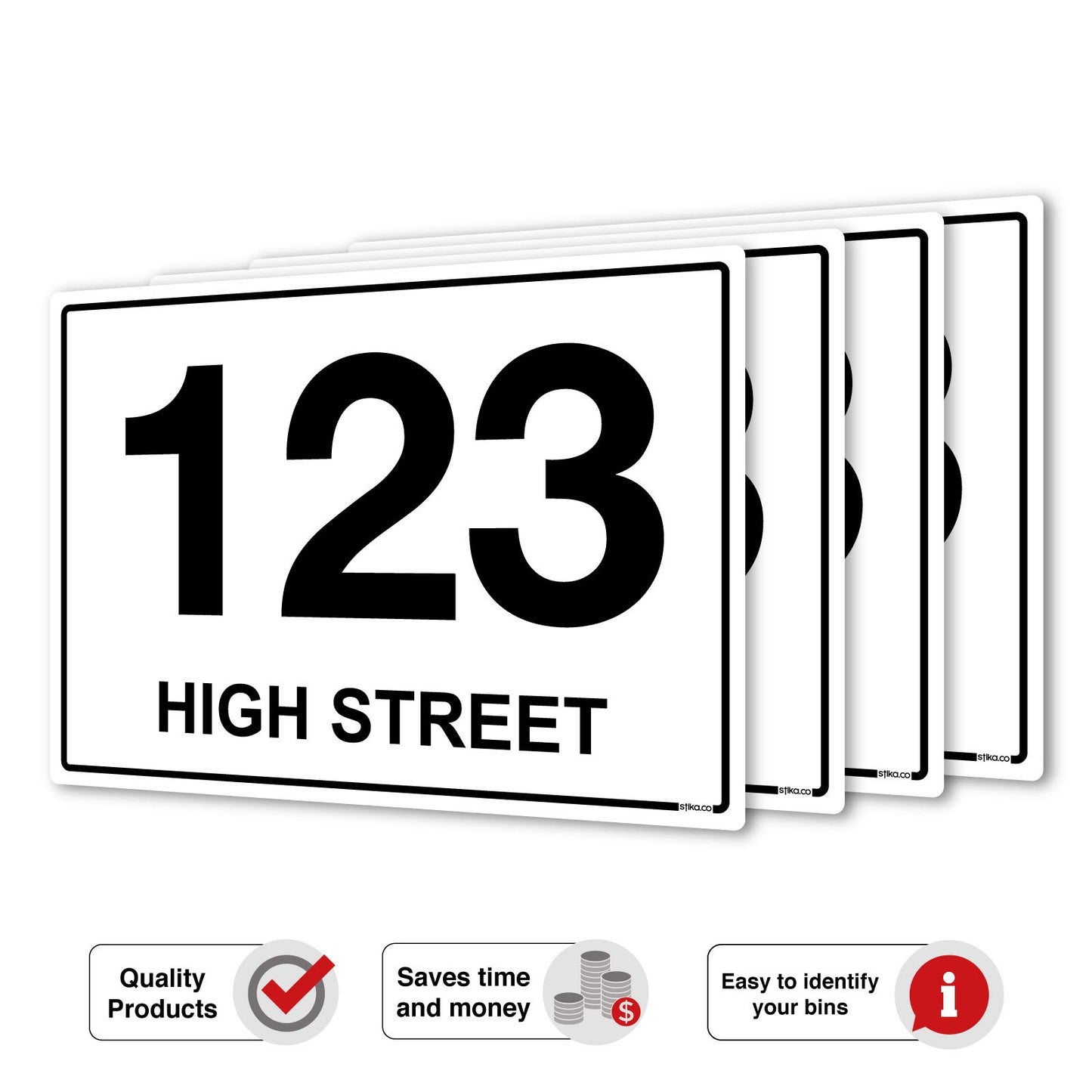 Floral wheelie bin sticker details and application example