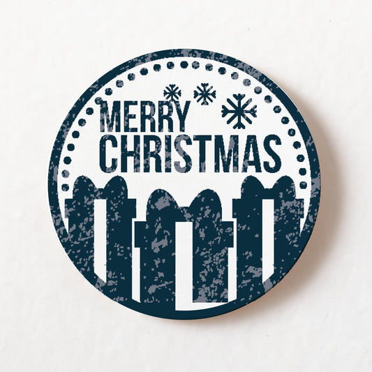 Christmas Stamp 40mm round self-adhesive paper labels
