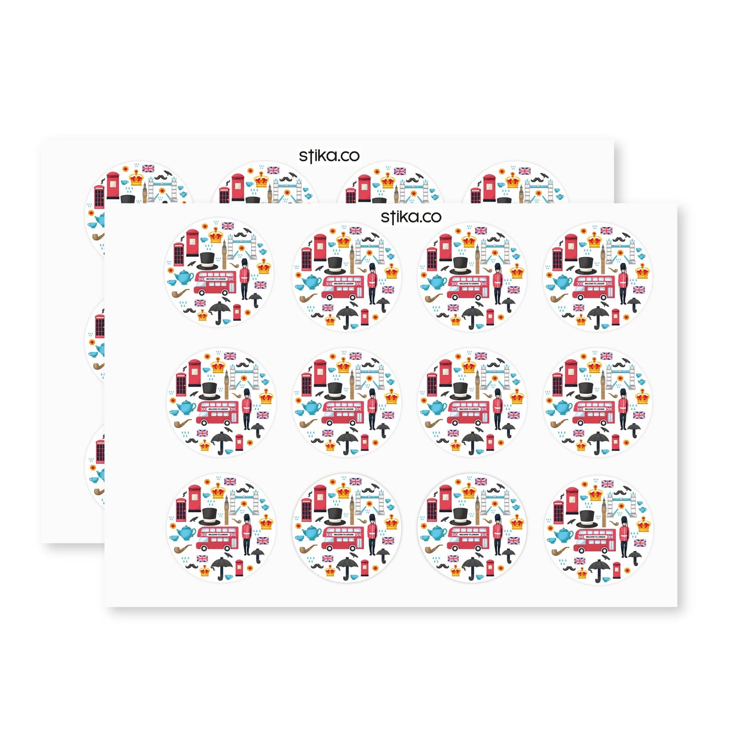 London Landmarks paper stickers supplied on A5 sheets of 12 - view 3