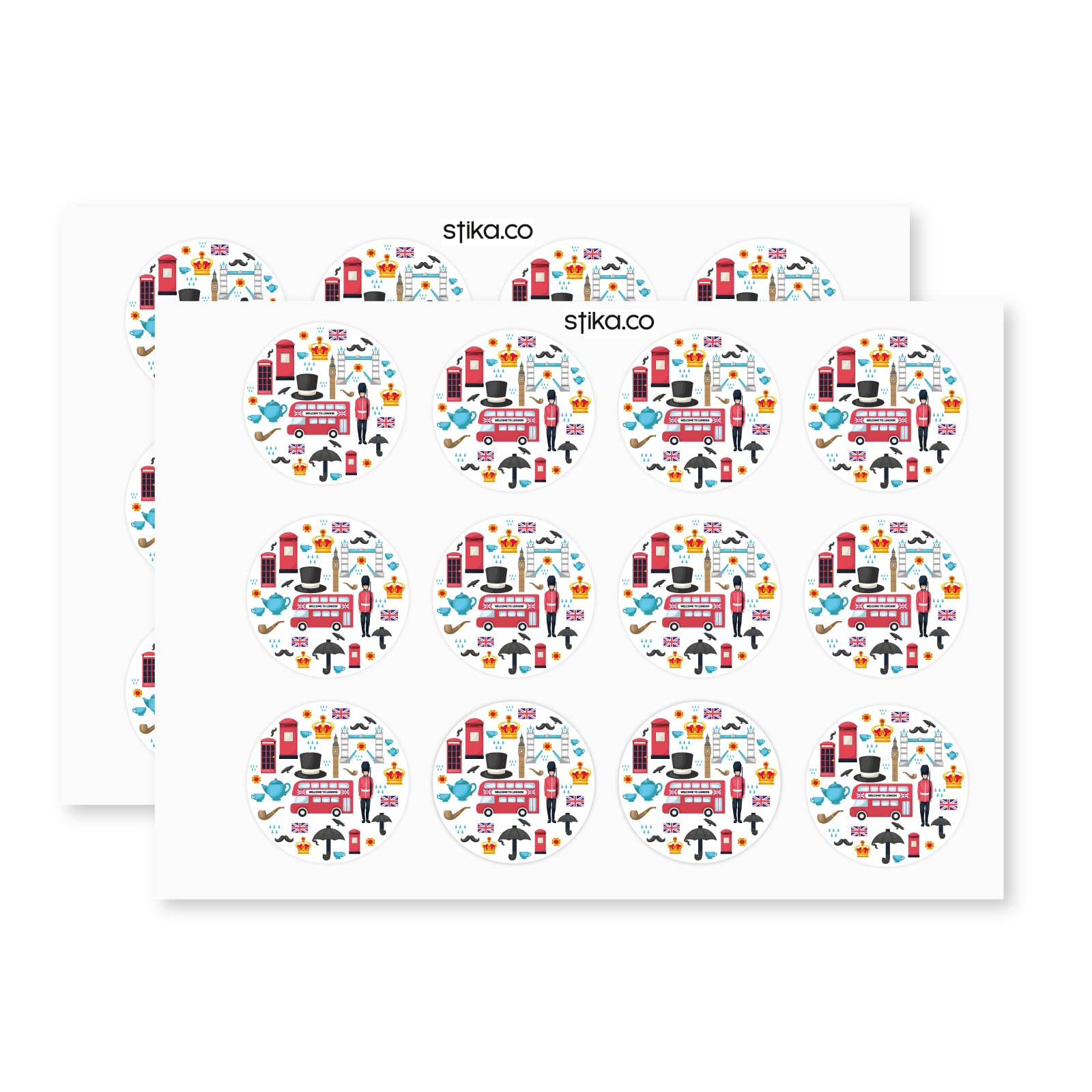 London Landmarks paper stickers supplied on A5 sheets of 12 - view 3