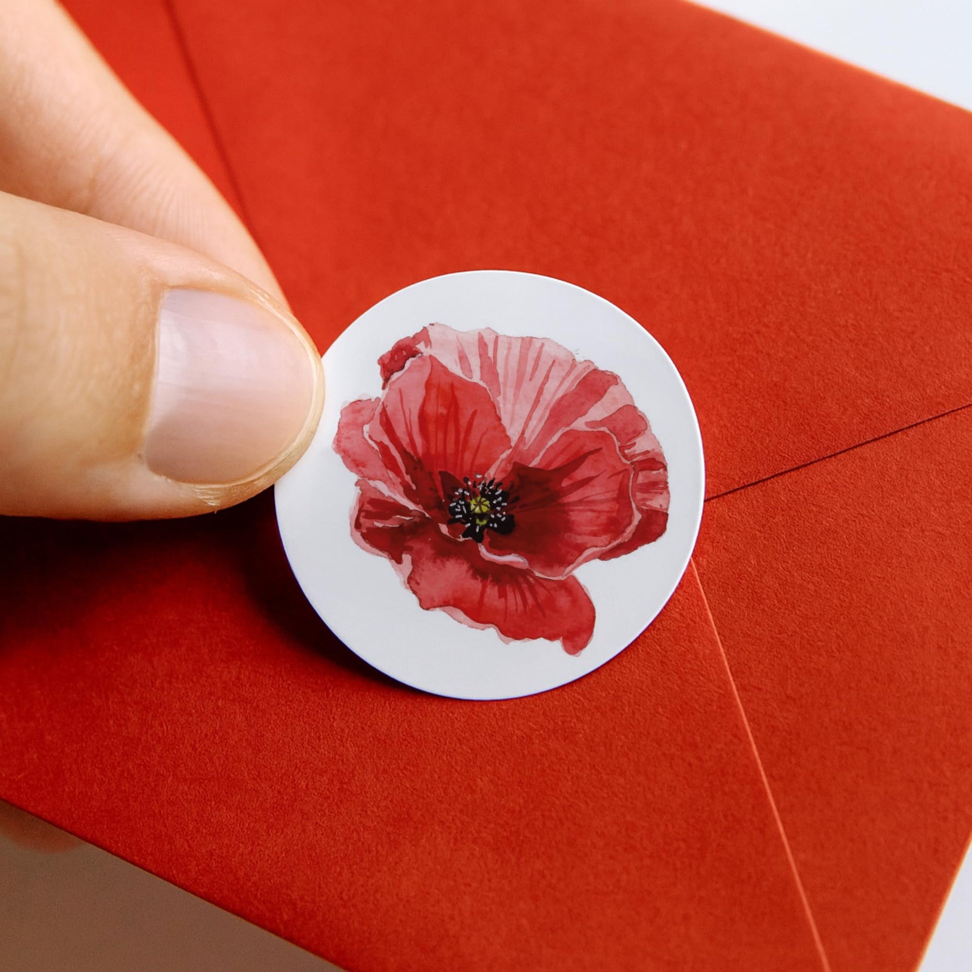 Lest We Forget Watercolour Poppy paper stickers supplied on A5 sheets of 12 - view 4