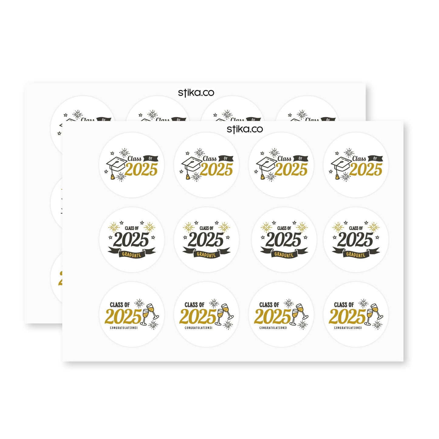 Graduation 2025 Congratulations Class 2025 paper stickers supplied on A5 sheets of 12 - view 3