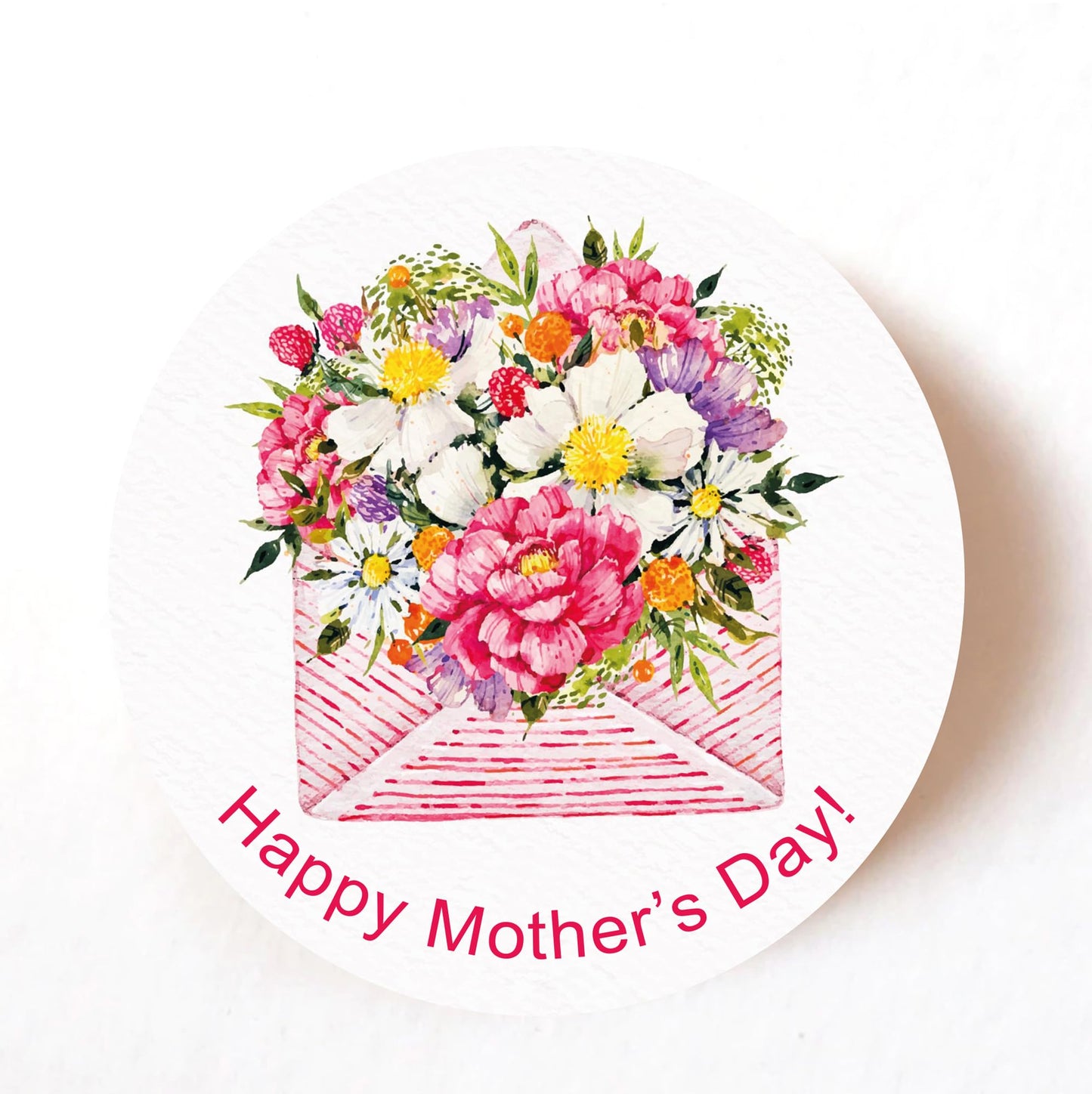 Happy Mother's Day 40mm round self-adhesive paper labels