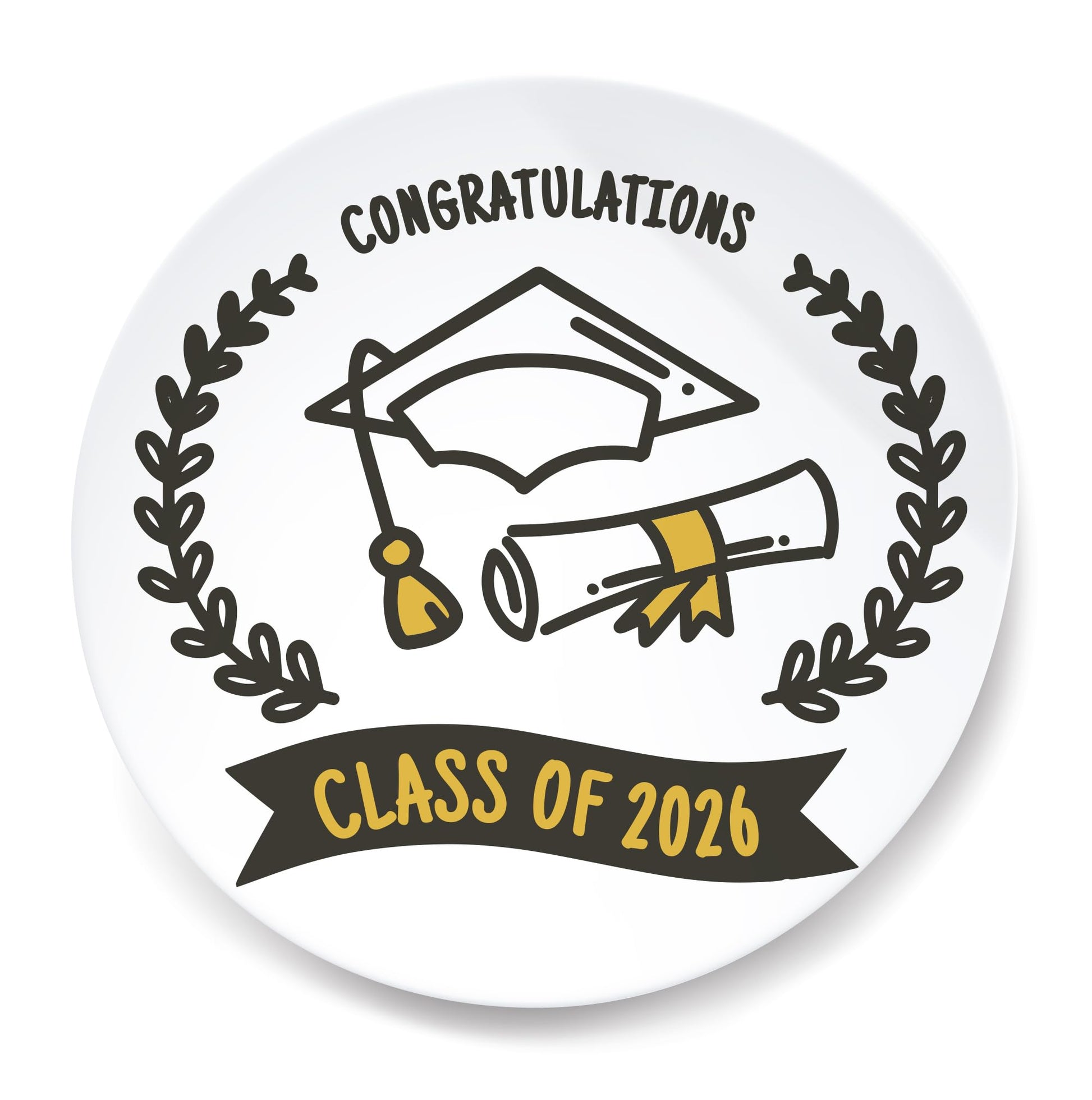 Graduation 2026 40mm round self-adhesive paper labels
