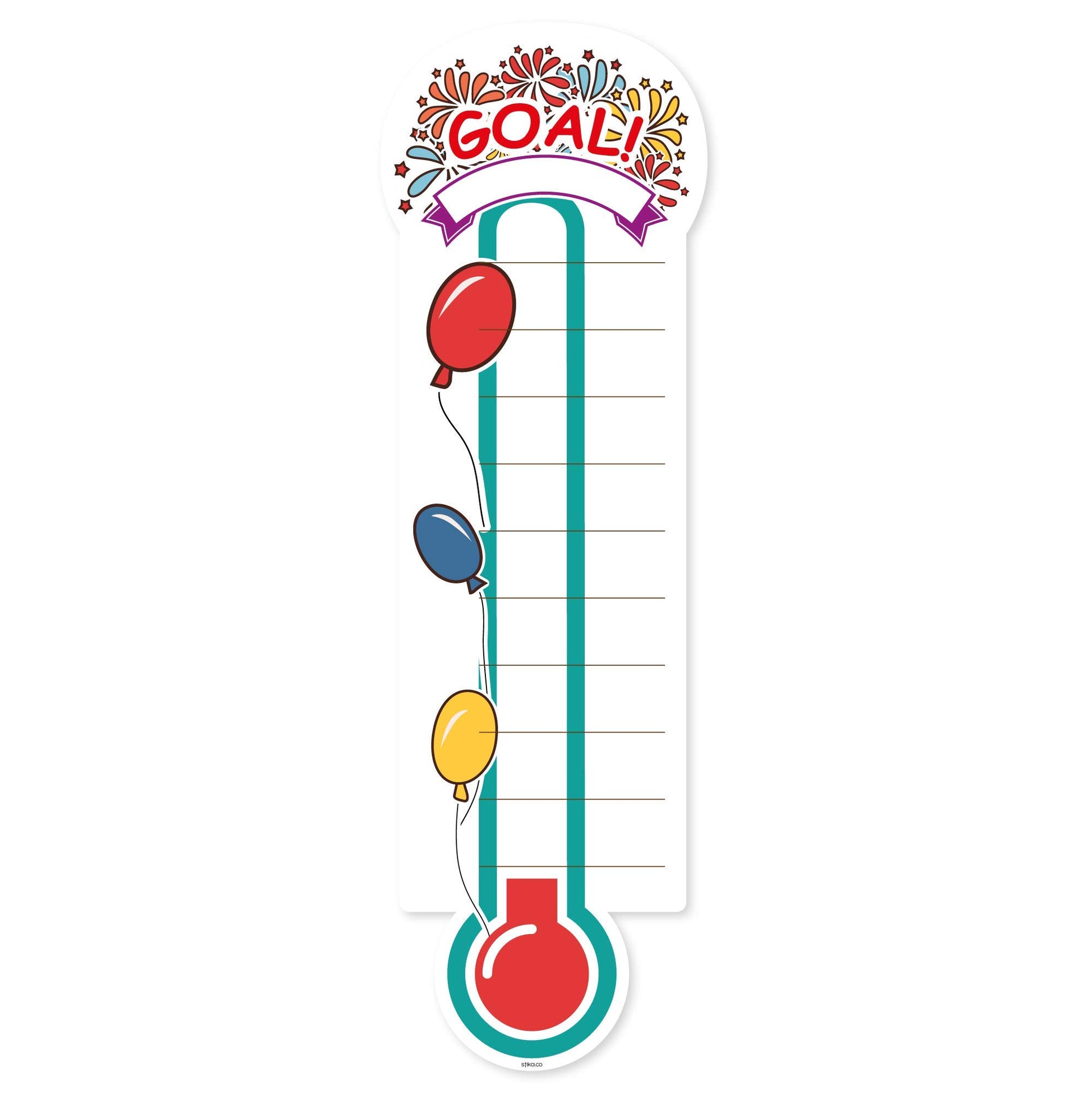 Colourful Fundraising Thermometer Wall Sticker - Default Title