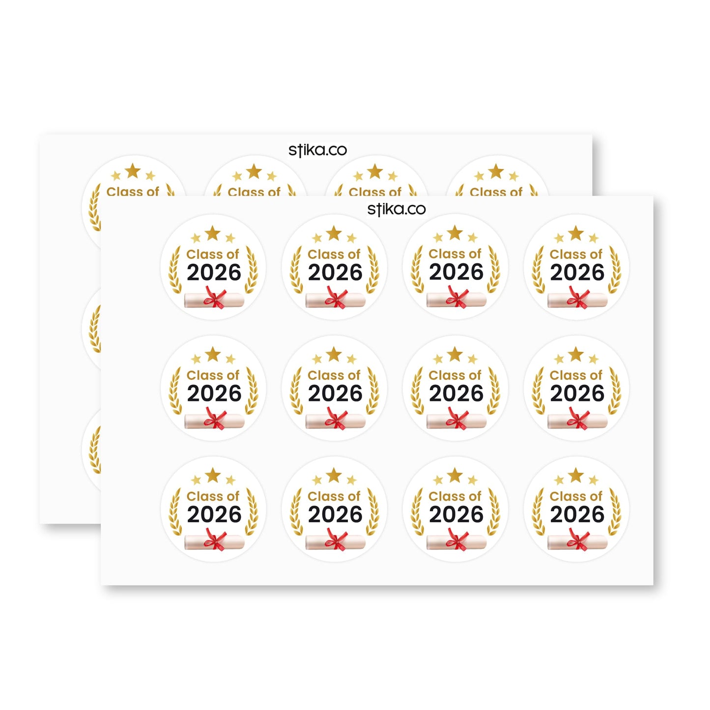 Congratulations Class of 2026 paper stickers supplied on A5 sheets of 12 - view 3