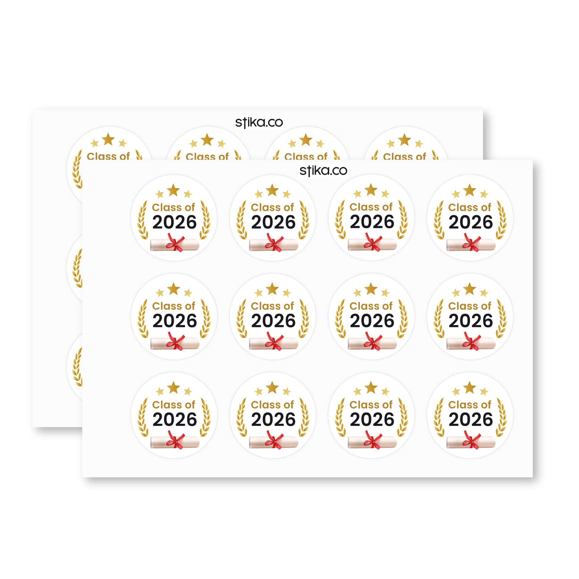 Congratulations Class of 2026 paper stickers supplied on A5 sheets of 12 - view 3