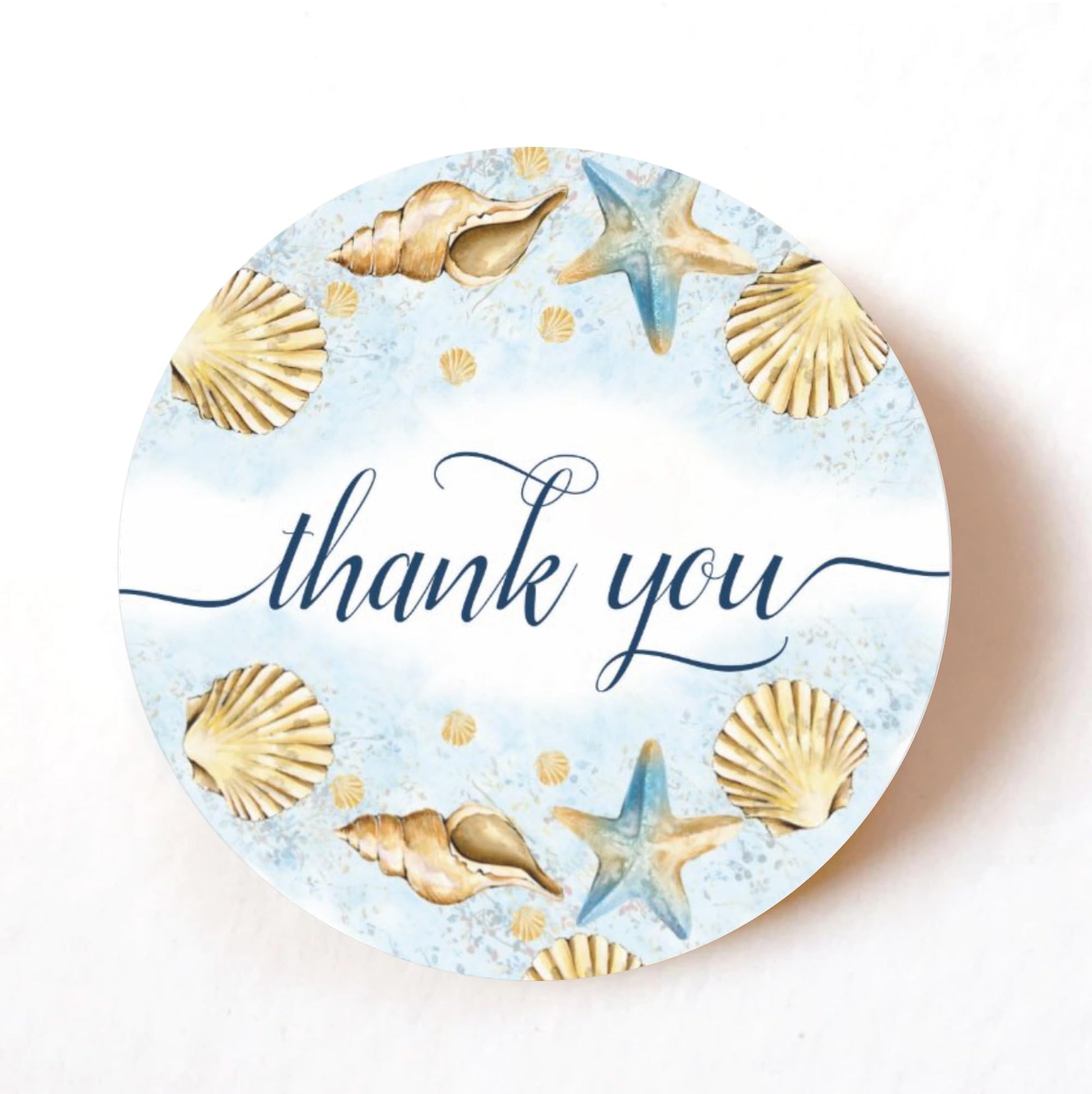 Nautical Thank You 40mm round self-adhesive paper labels