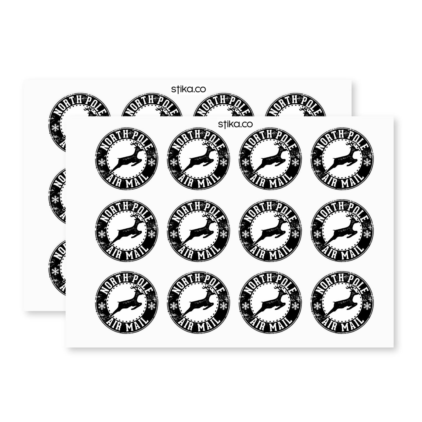 Reindeer Stamp paper stickers supplied on A5 sheets of 12 - view 3