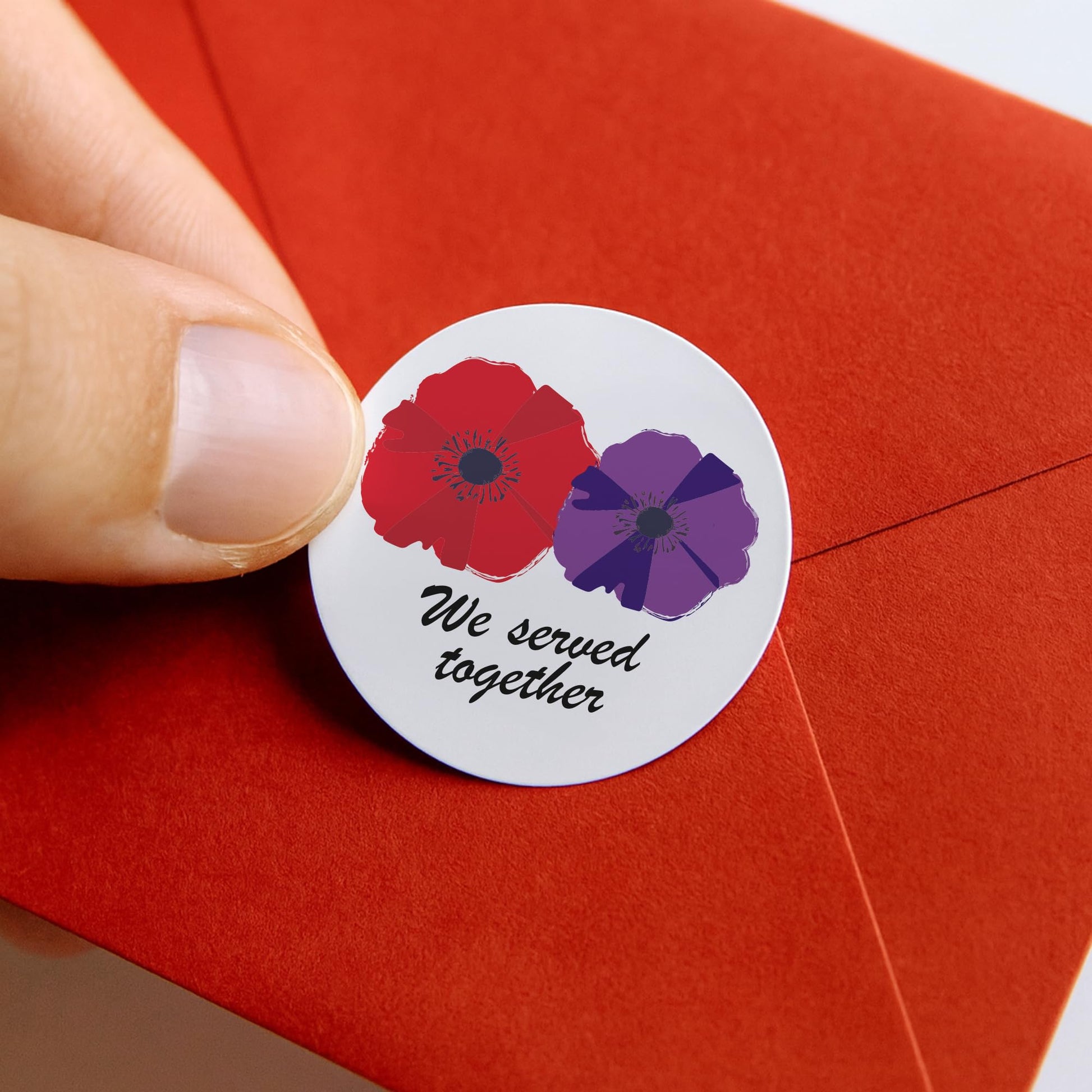 Red and Purple Poppy paper stickers supplied on A5 sheets of 12 - view 3