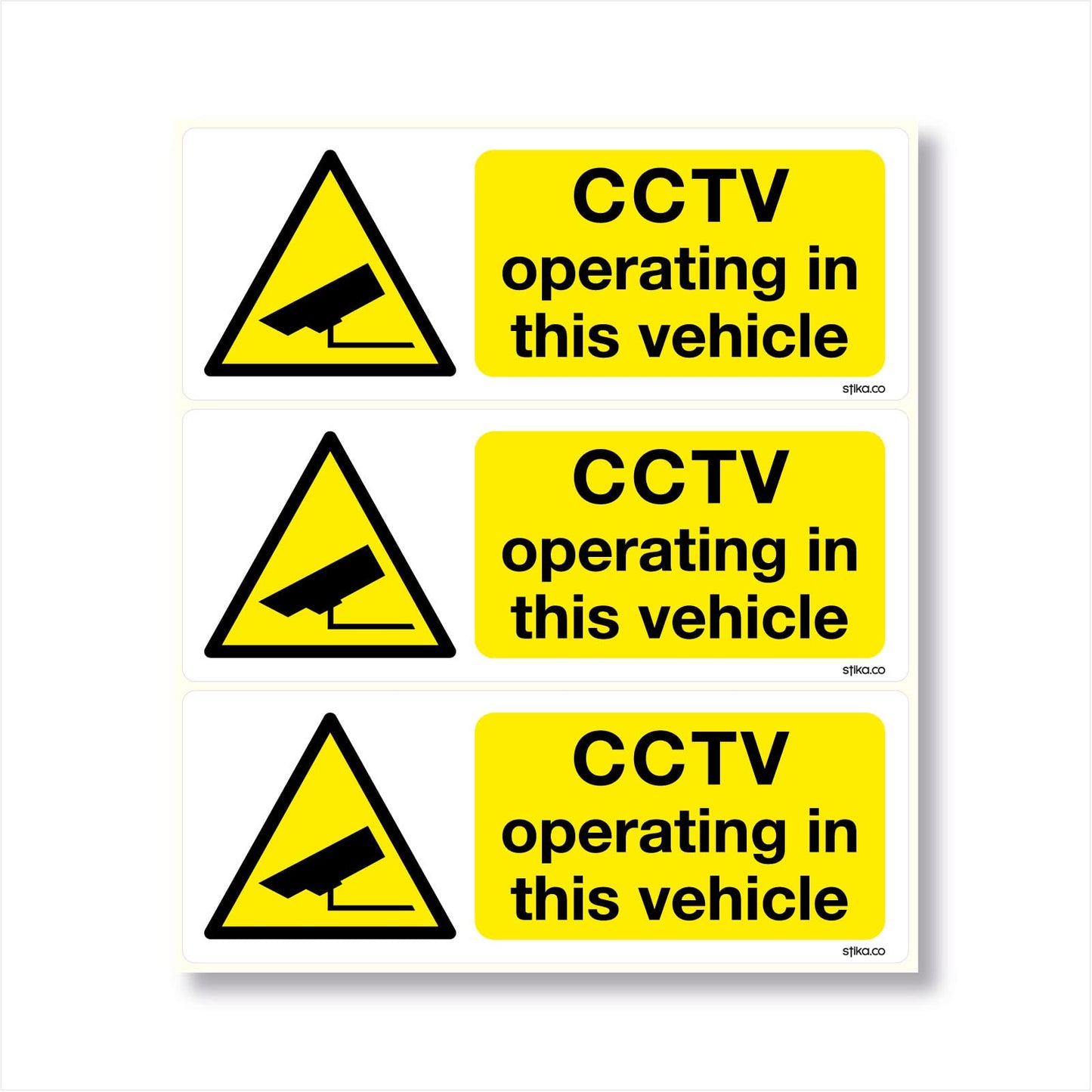 CCTV Operating in This Vehicle Stickers – 80 × 30 mm - Static Cling Vinyl product image