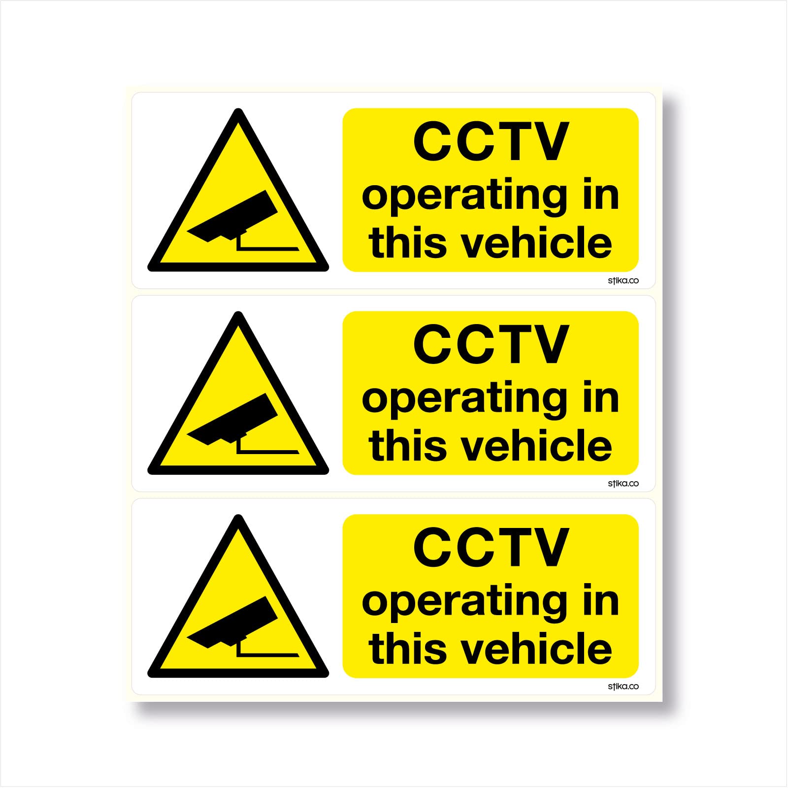 CCTV Operating in This Vehicle Stickers – 80 × 30 mm - Static Cling Vinyl product image