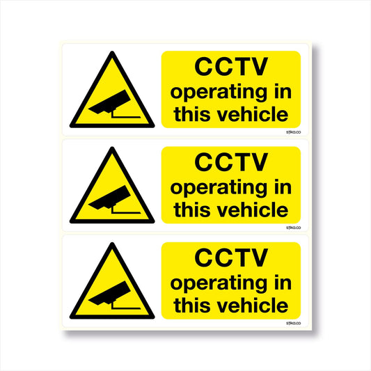 CCTV Operating in This Vehicle Stickers – 80 × 30 mm - Static Cling Vinyl product image