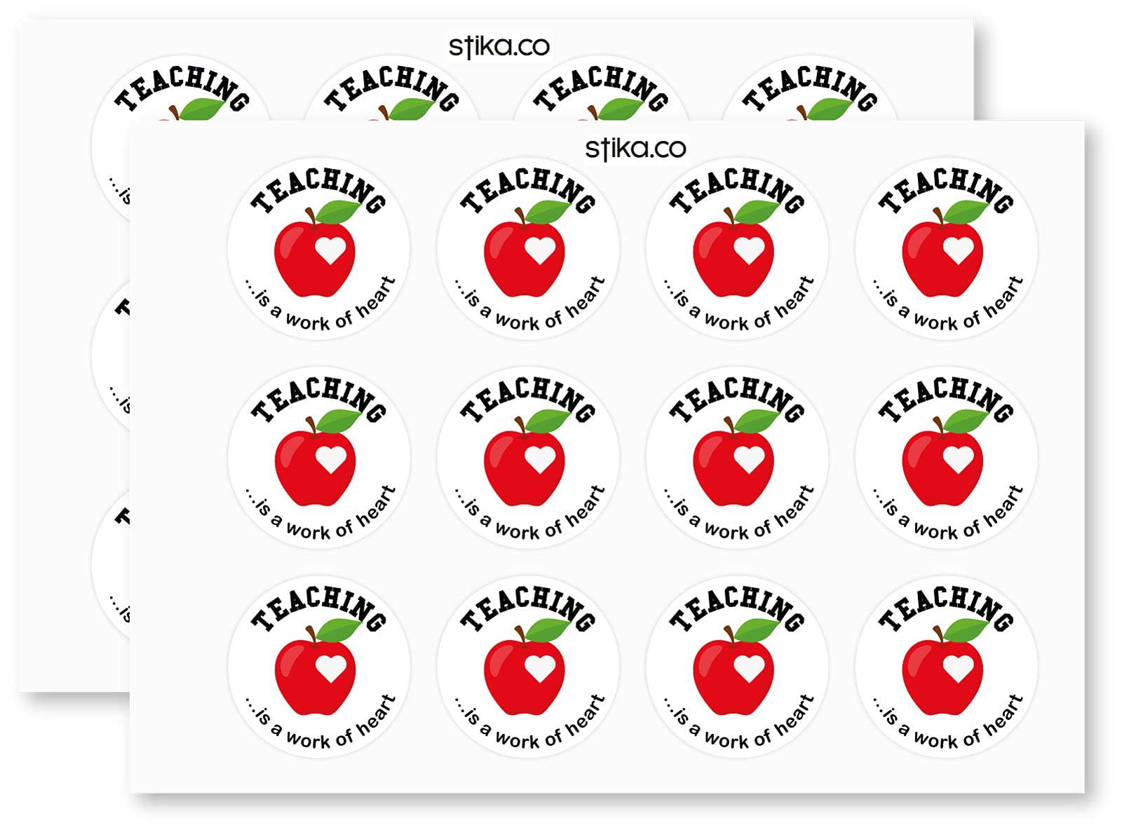 Teaching Is a Work of Heart paper stickers supplied on A5 sheets of 12 - view 3