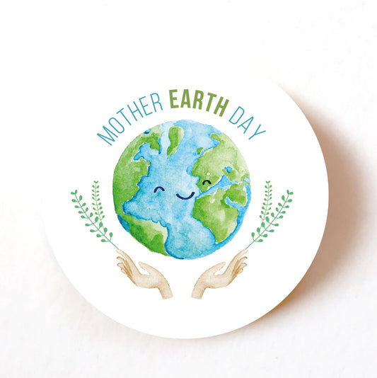 Mother Earth 40mm round self-adhesive paper labels