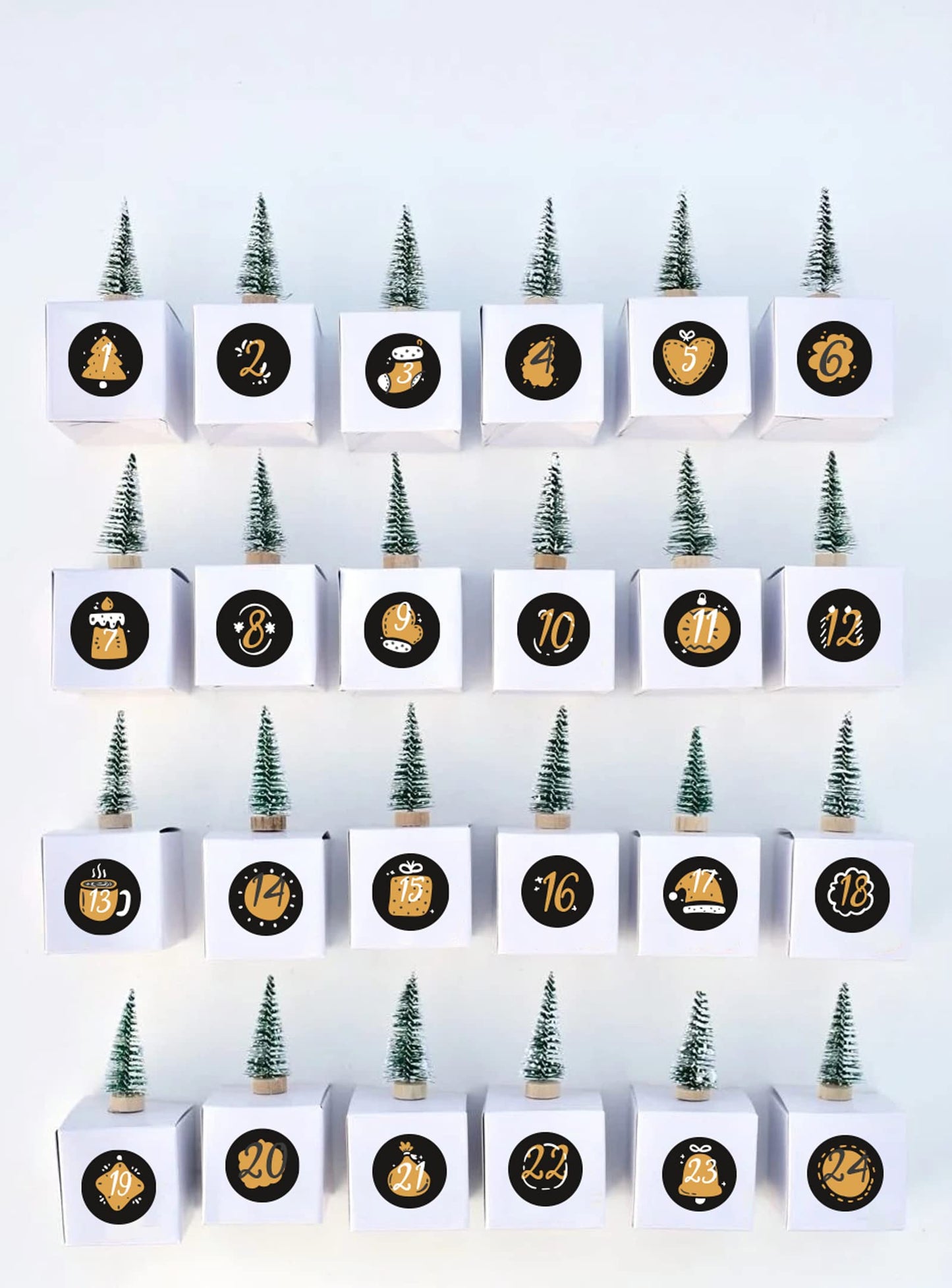 Modern Advent Calendar paper stickers supplied on A5 sheets of 12 - view 2