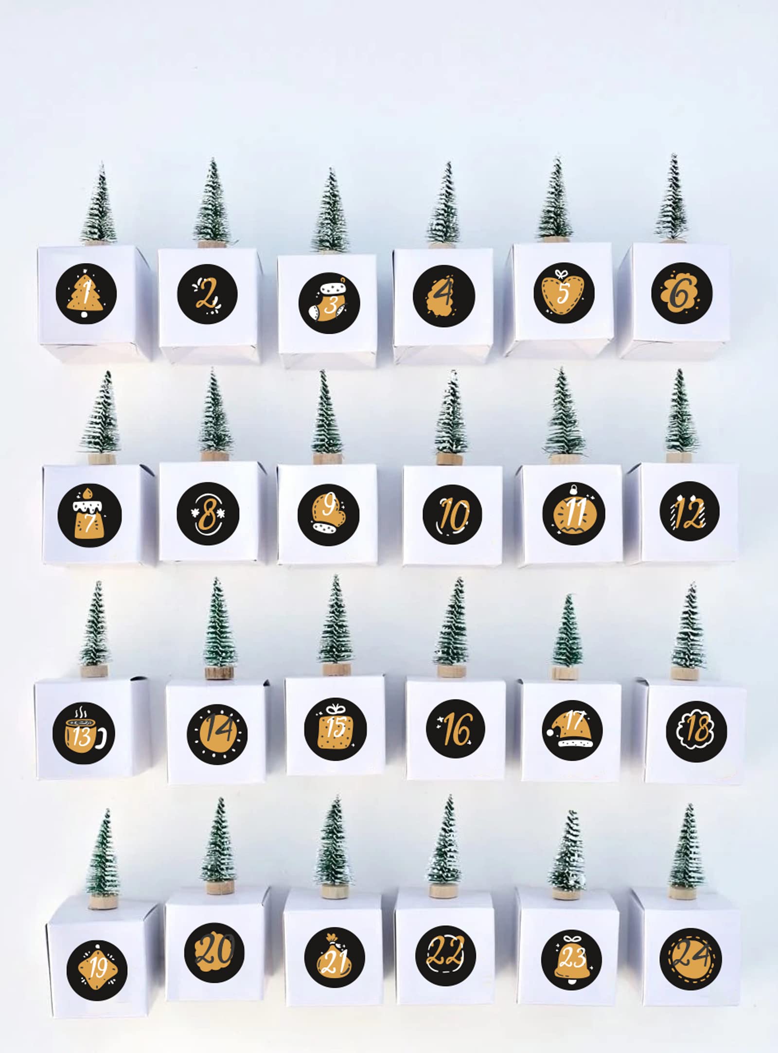 Modern Advent Calendar paper stickers supplied on A5 sheets of 12 - view 2