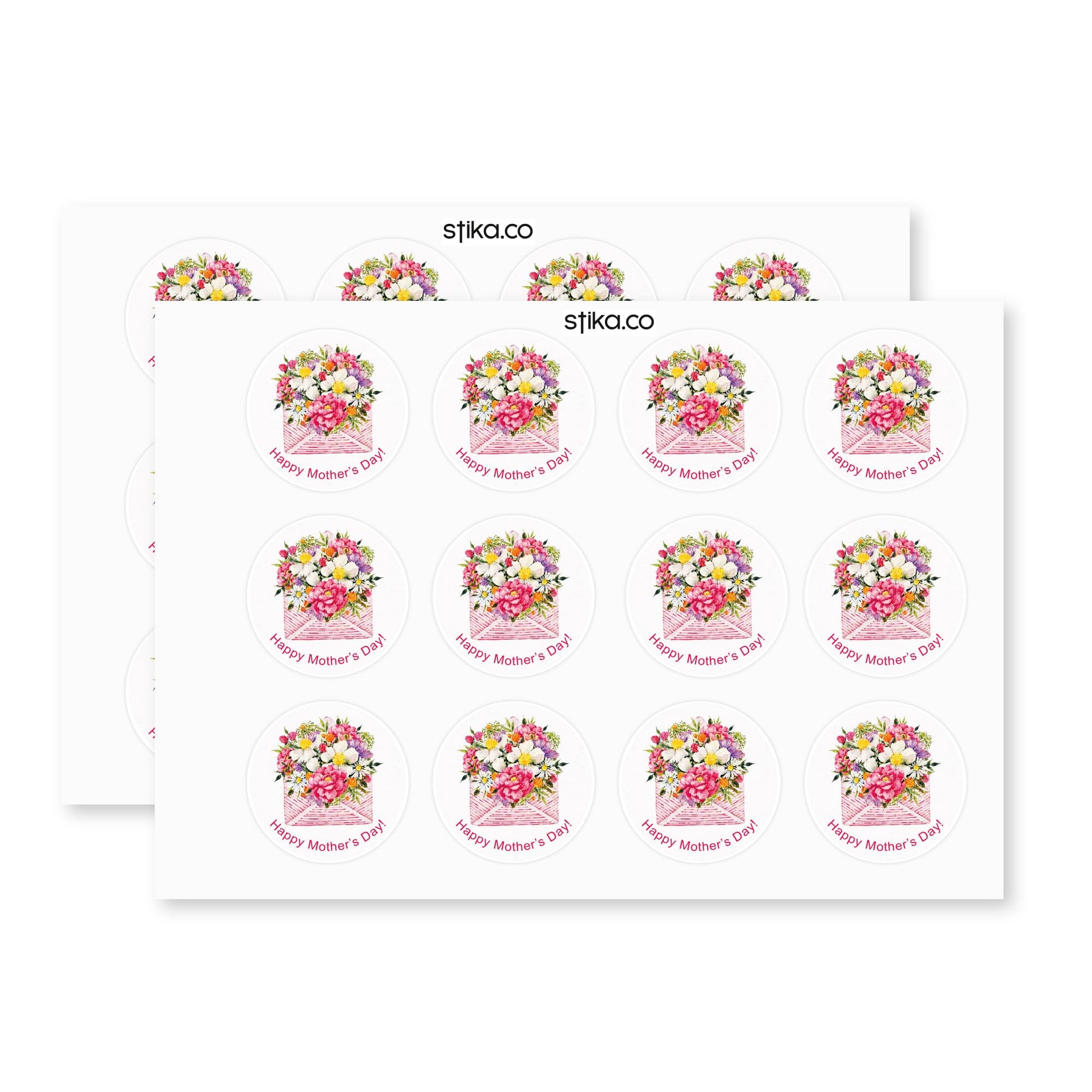 Happy Mother's Day paper stickers supplied on A5 sheets of 12 - view 3