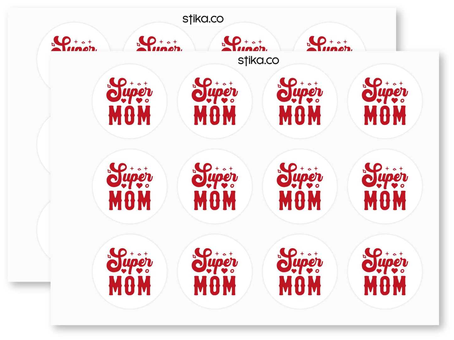 Super Mom paper stickers supplied on A5 sheets of 12 - view 3