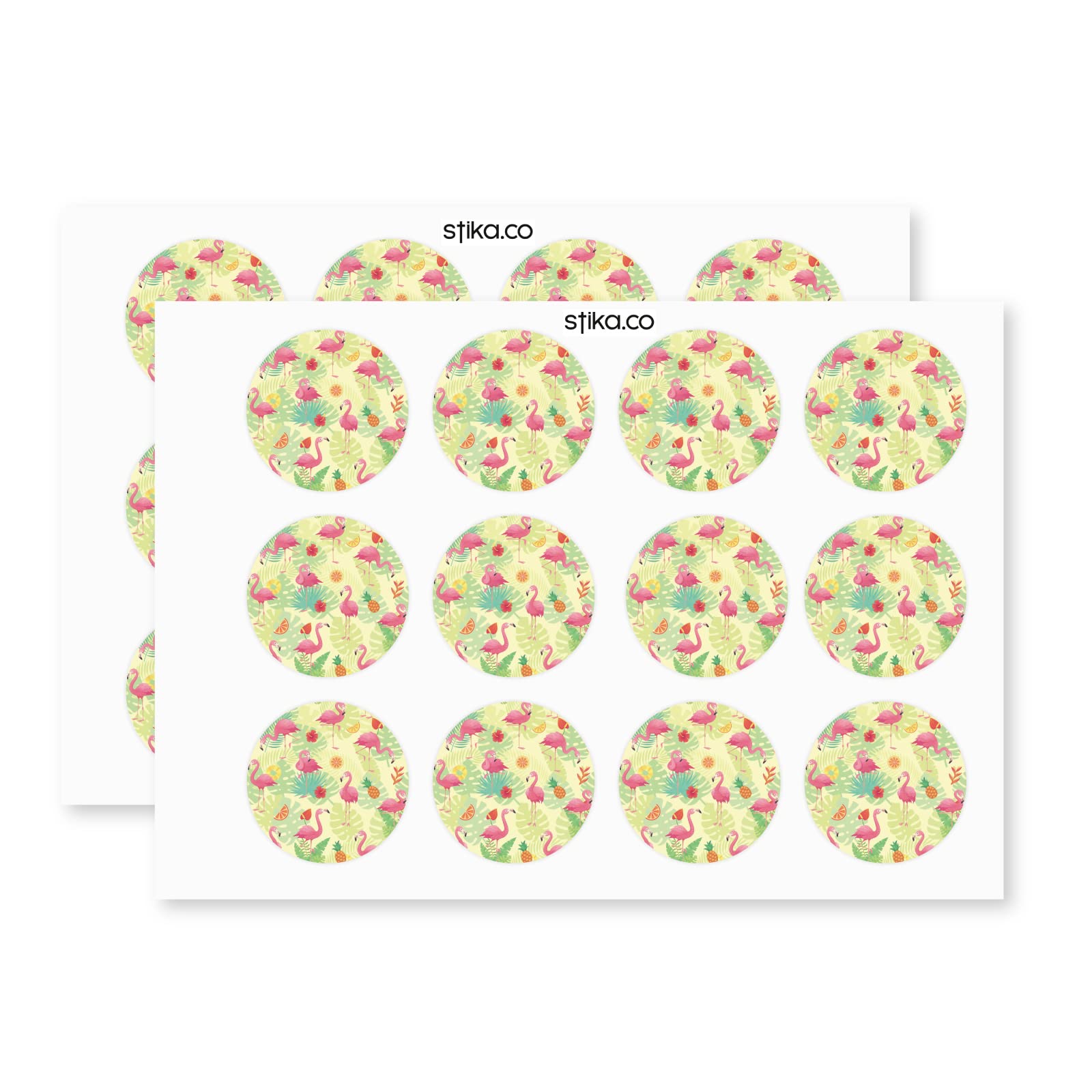 Multi Pink Flamingo paper stickers supplied on A5 sheets of 12 - view 3