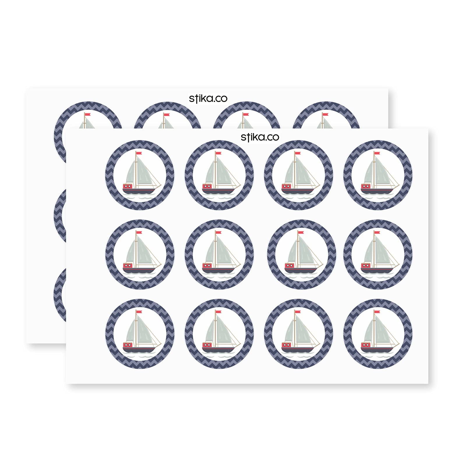 Nautical Boat paper stickers supplied on A5 sheets of 12 - view 3