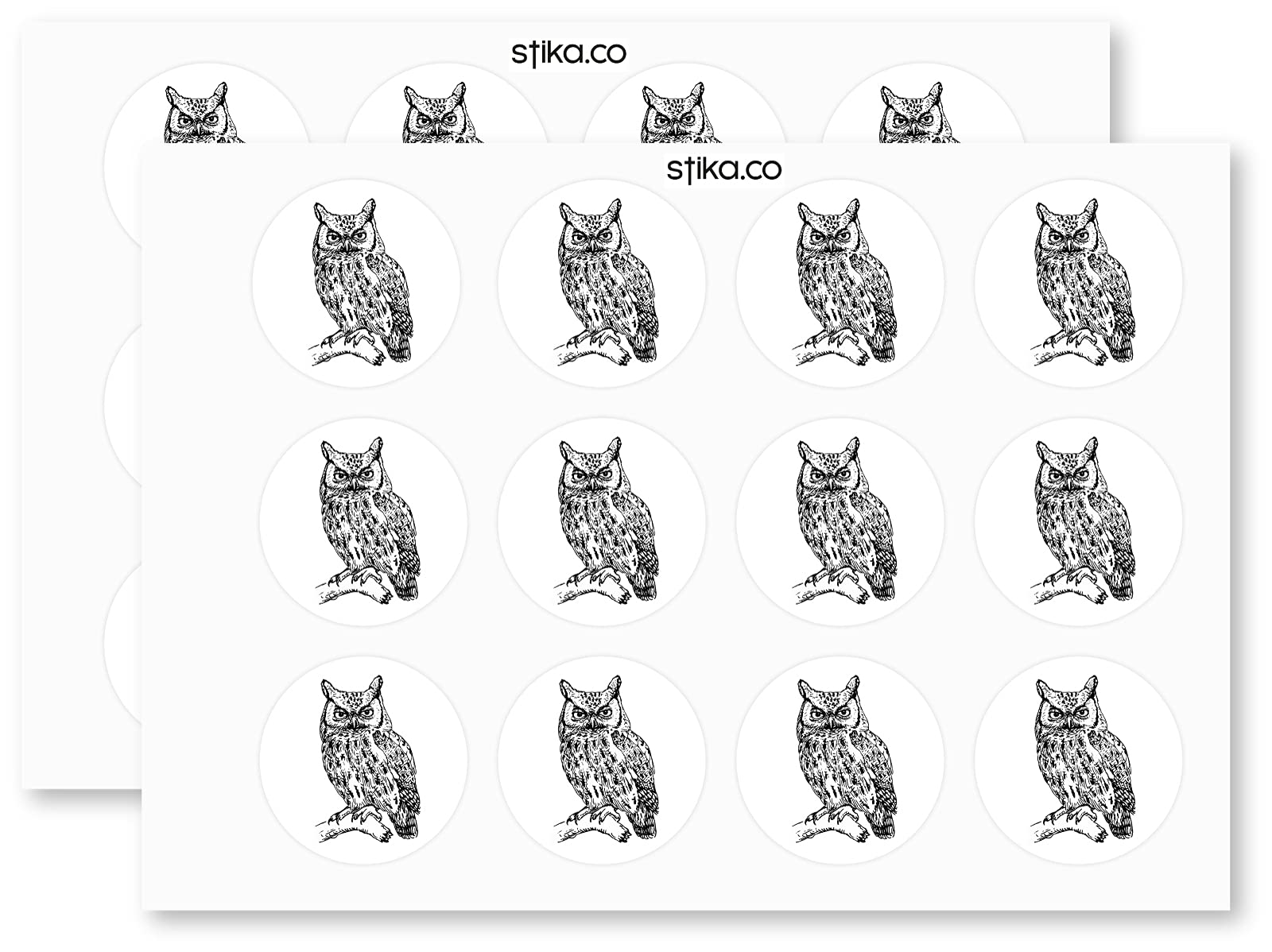 Owl Design paper stickers supplied on A5 sheets of 12 - view 3