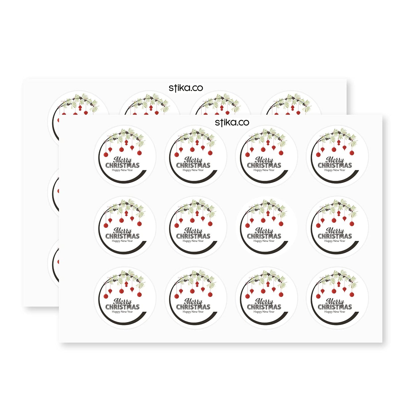 Merry Christmas paper stickers supplied on A5 sheets of 12 - view 3
