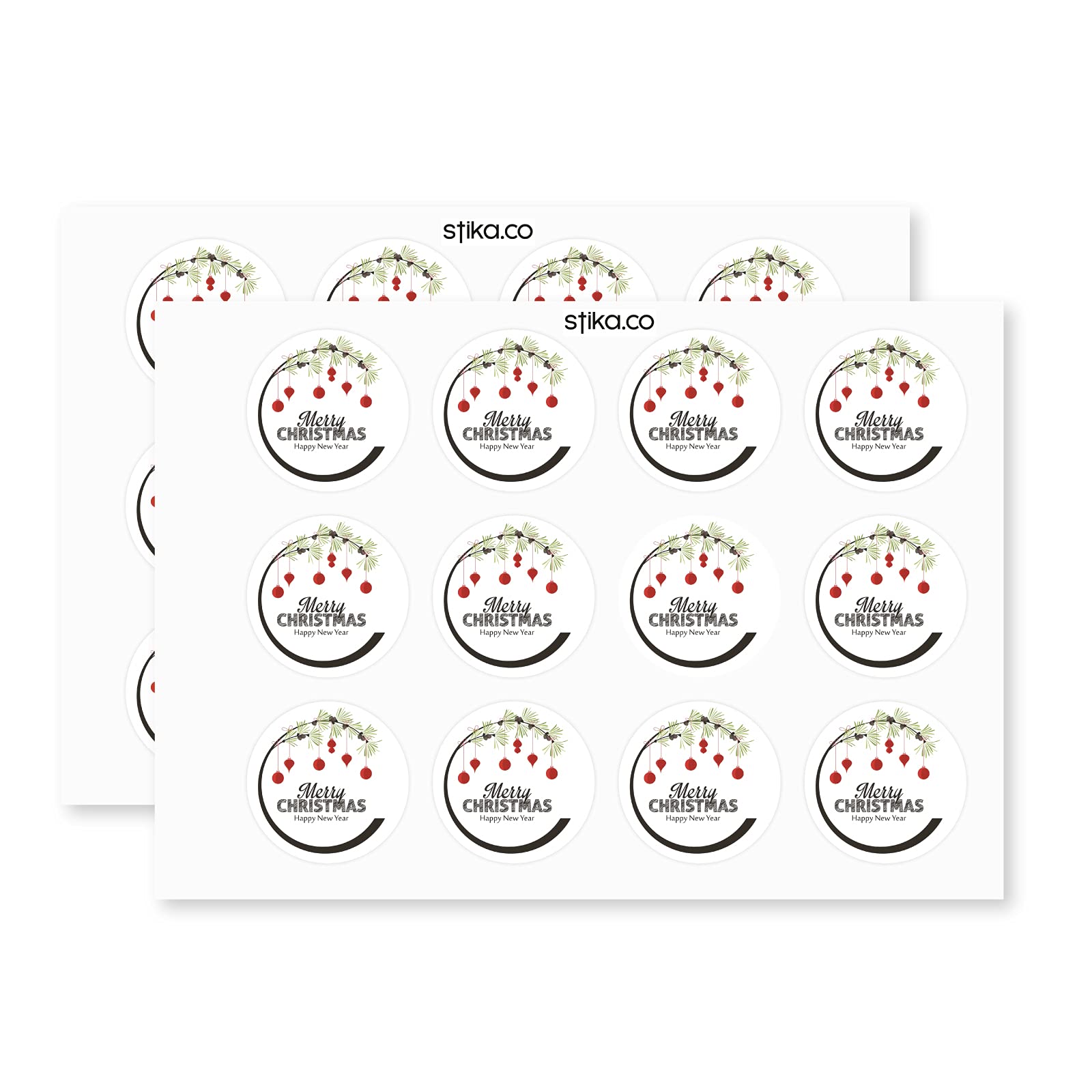 Merry Christmas paper stickers supplied on A5 sheets of 12 - view 3
