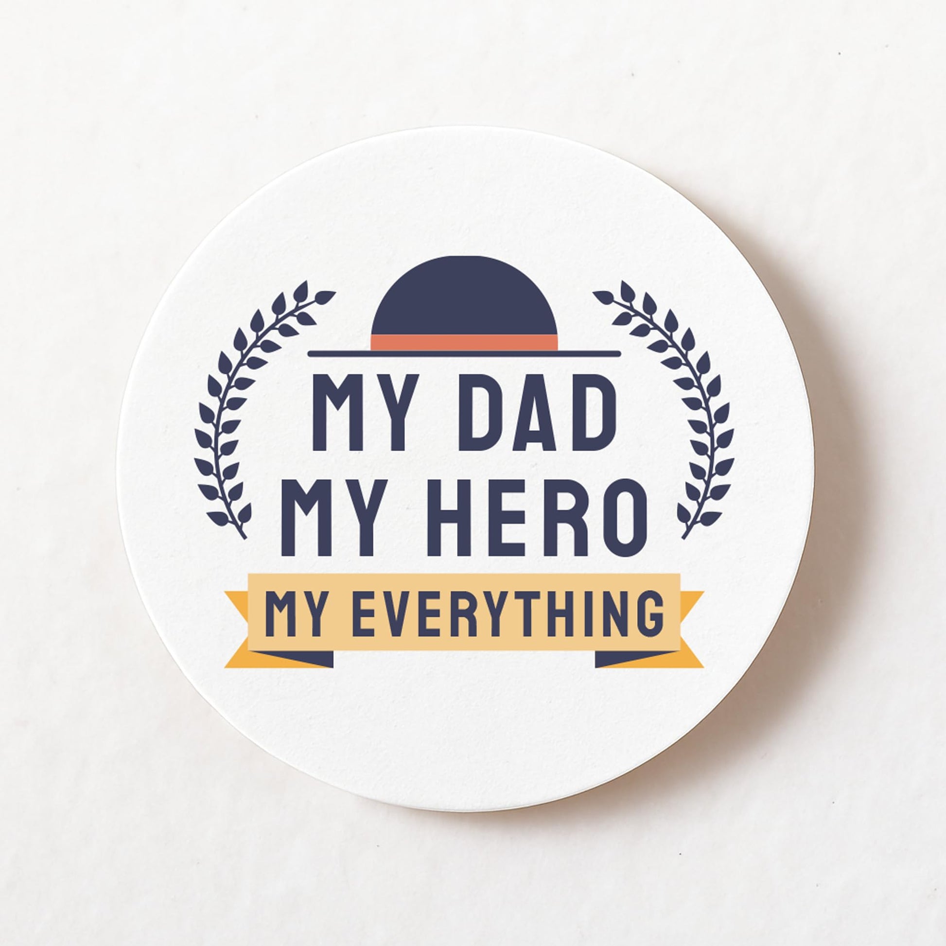 Hero Dad 40mm round self-adhesive paper labels