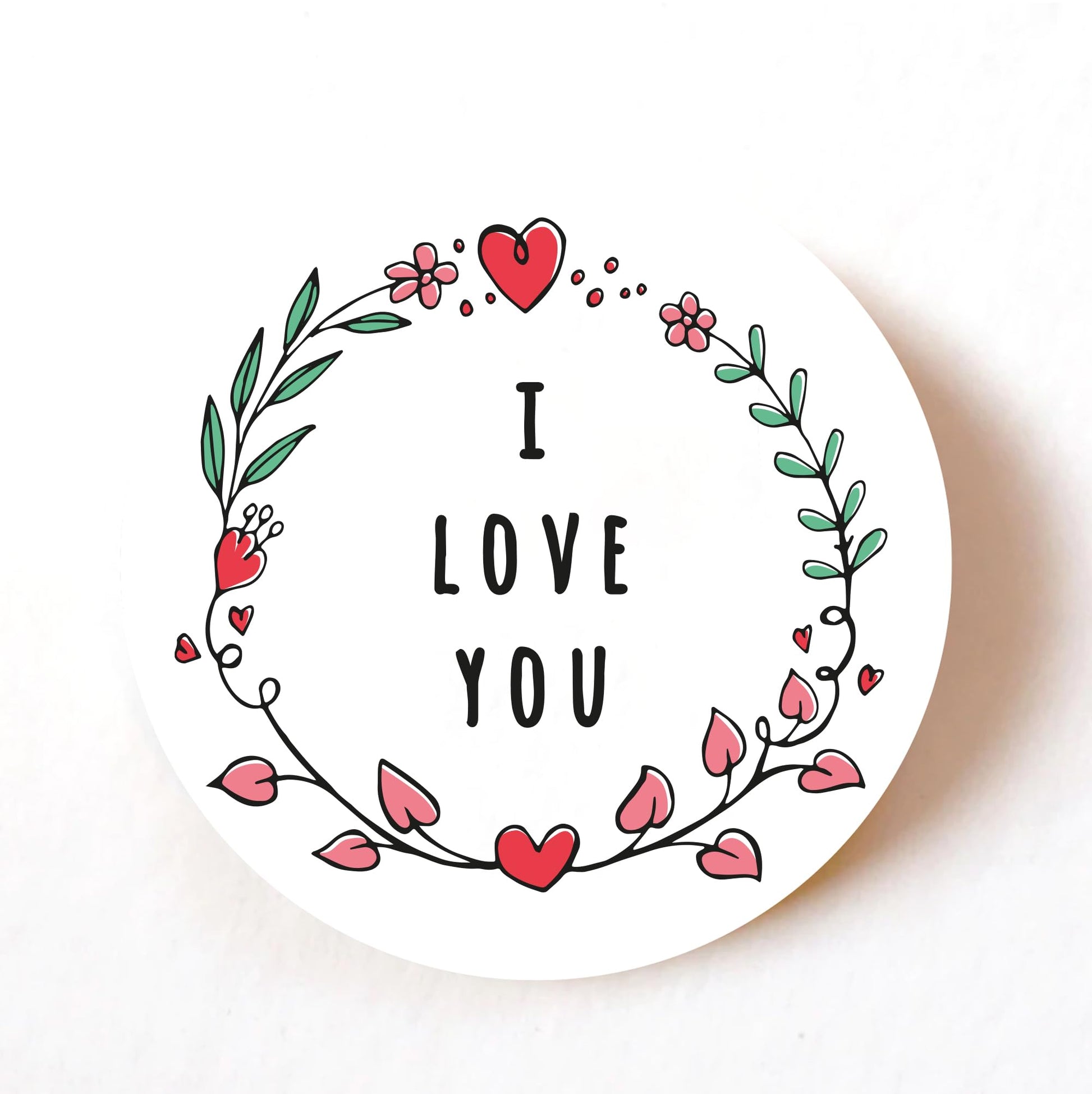 Love 40mm round self-adhesive paper labels