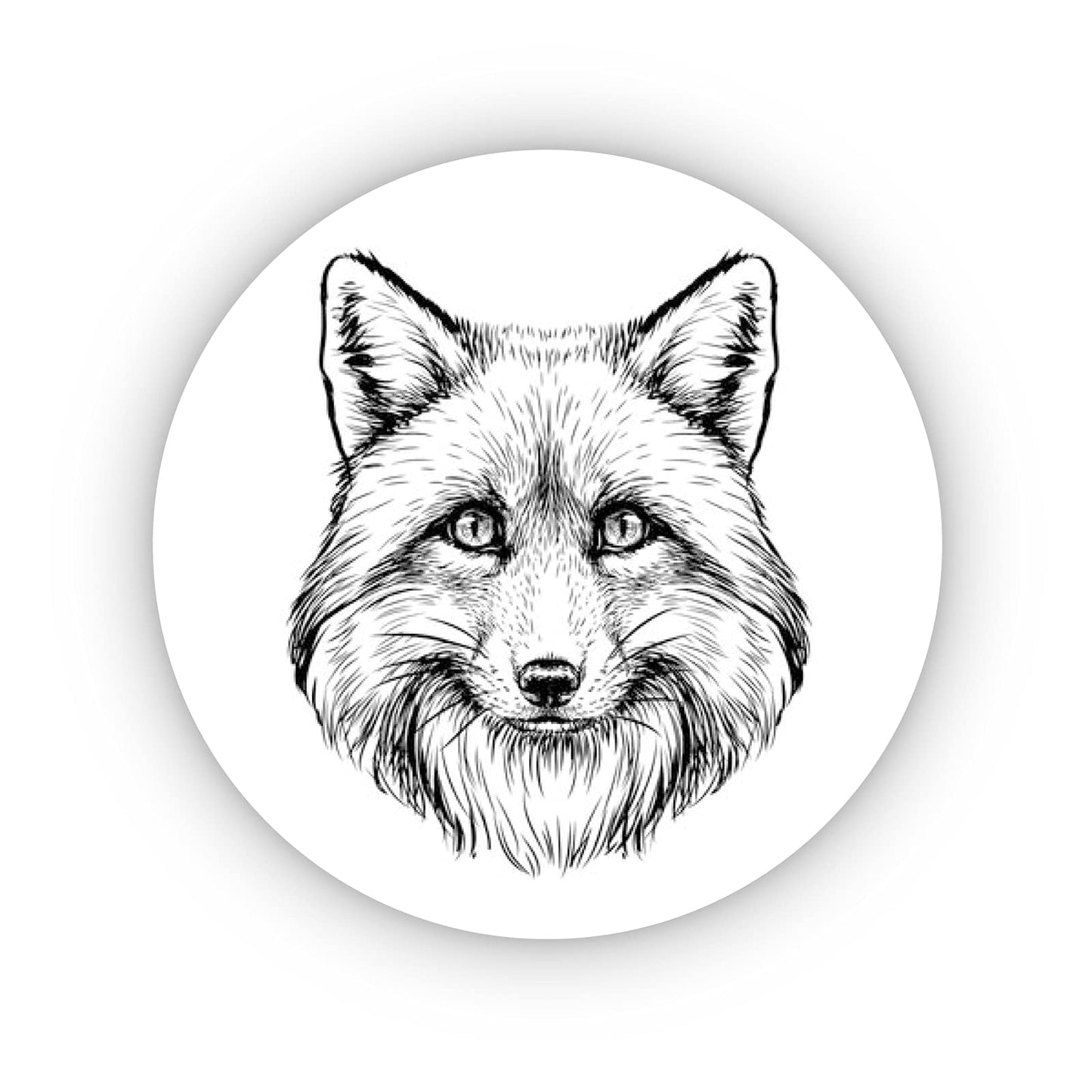Sketched Fox 40mm round self-adhesive paper labels