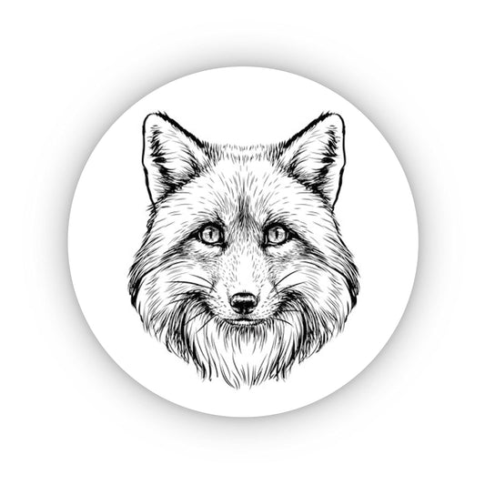 Sketched Fox 40mm round self-adhesive paper labels