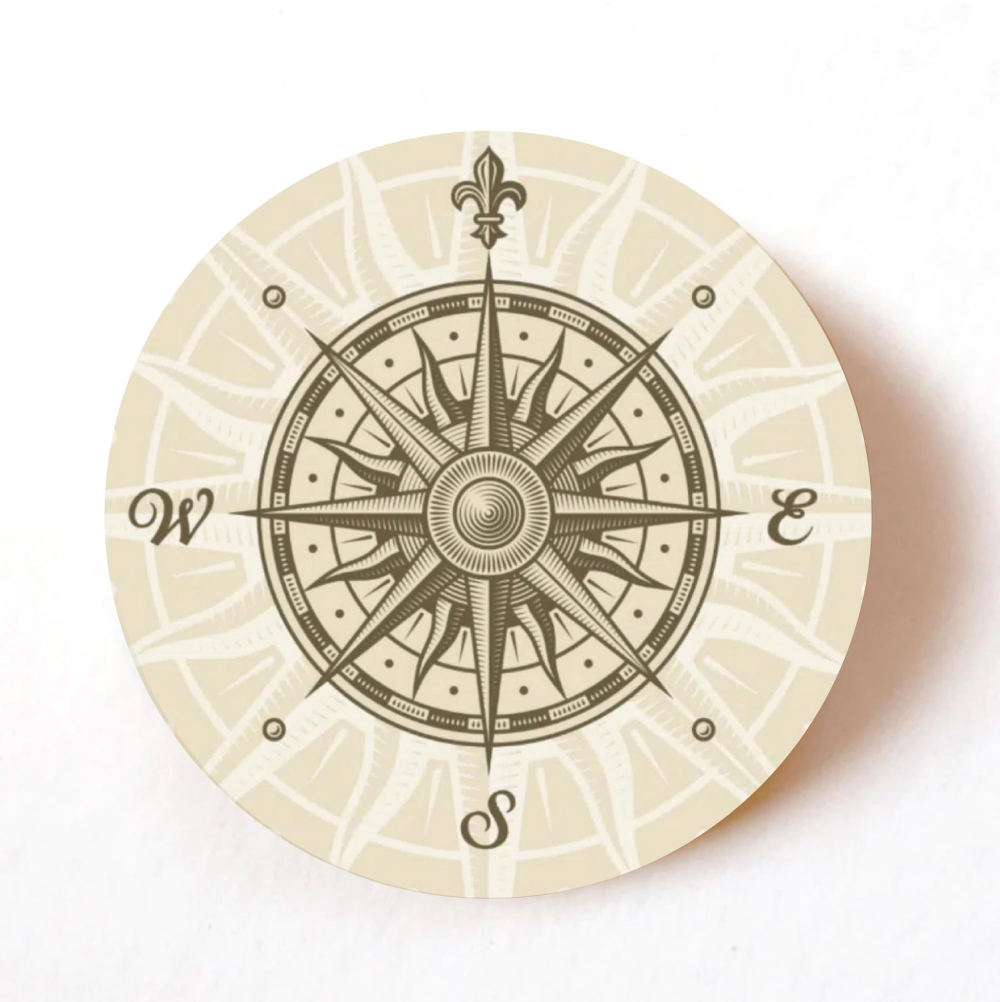 Vintage Nautical Compass Rose 40mm round self-adhesive paper labels