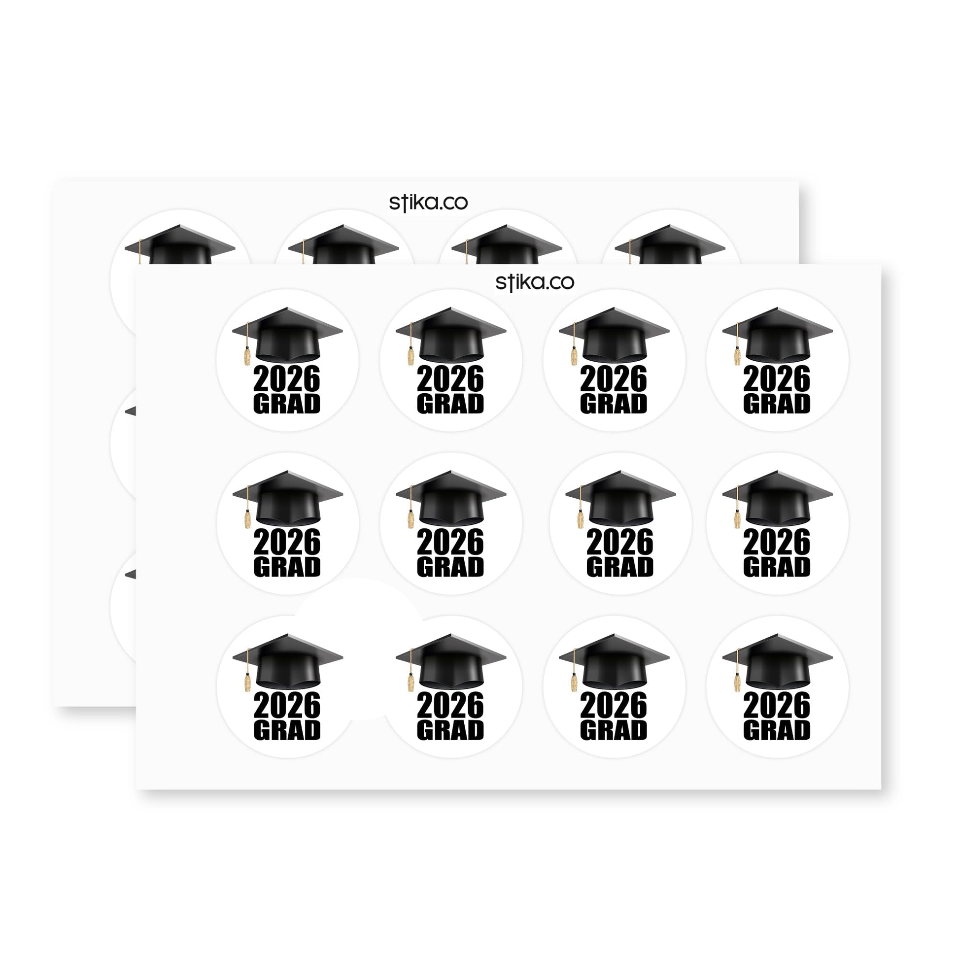Grad 2026 Class Celebration paper stickers supplied on A5 sheets of 12 - view 3