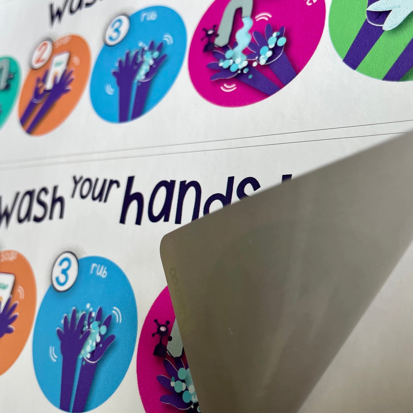 Set of 2 Children's Hand-Washing Technique Stickers - product detail