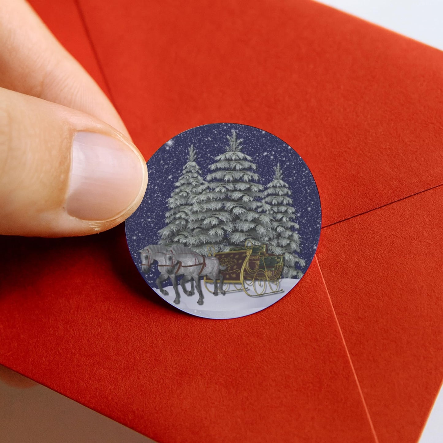 Vintage Horse Sleigh paper stickers supplied on A5 sheets of 12 - view 3