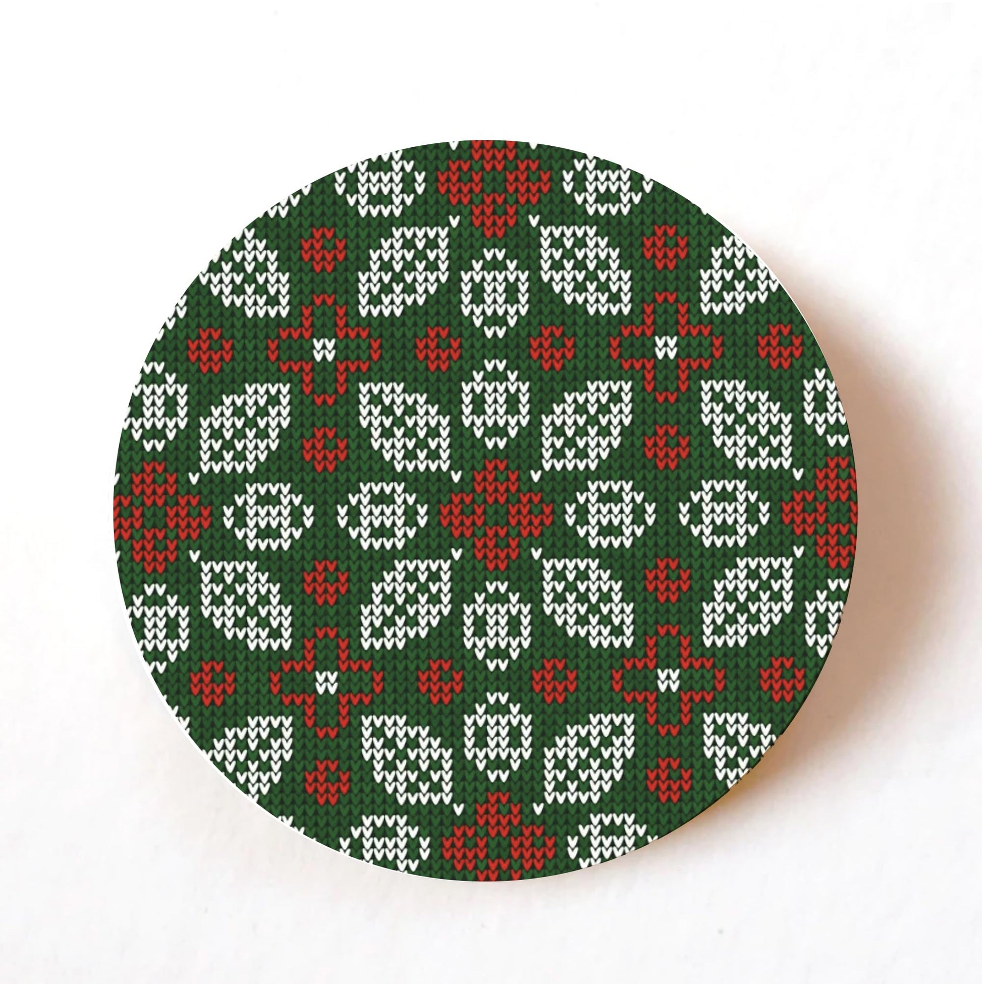 Scandi Christmas Pattern 40mm round self-adhesive paper labels