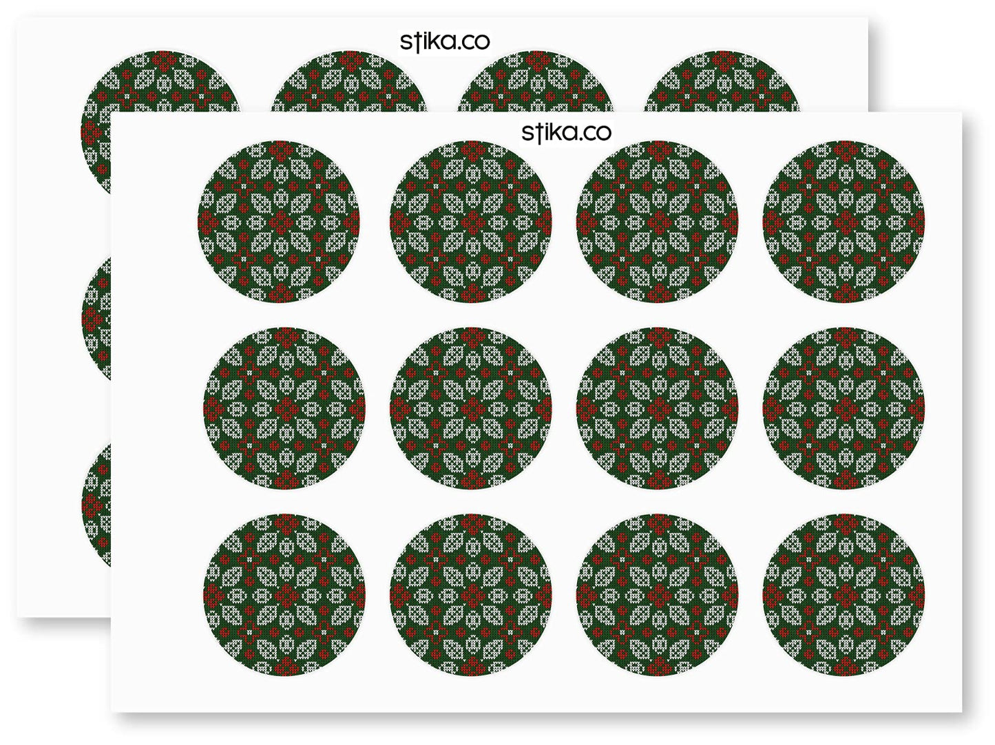Scandi Christmas Pattern paper stickers supplied on A5 sheets of 12 - view 3