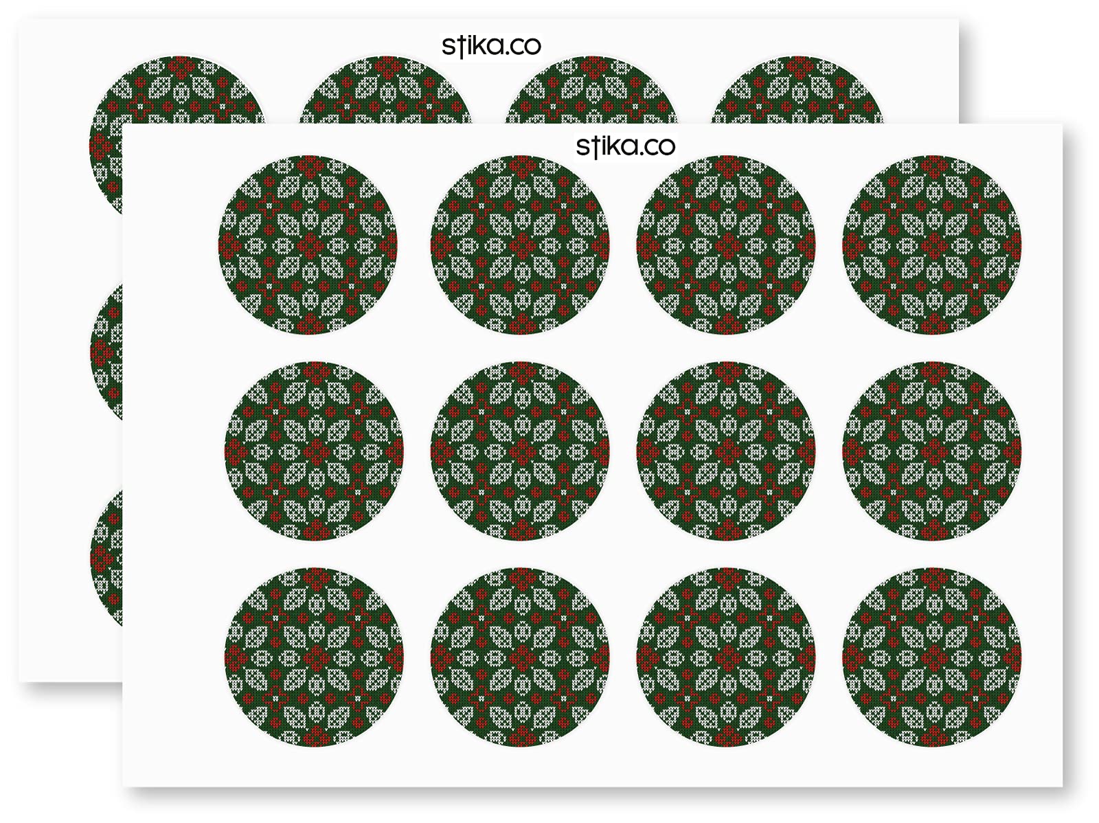 Scandi Christmas Pattern paper stickers supplied on A5 sheets of 12 - view 3