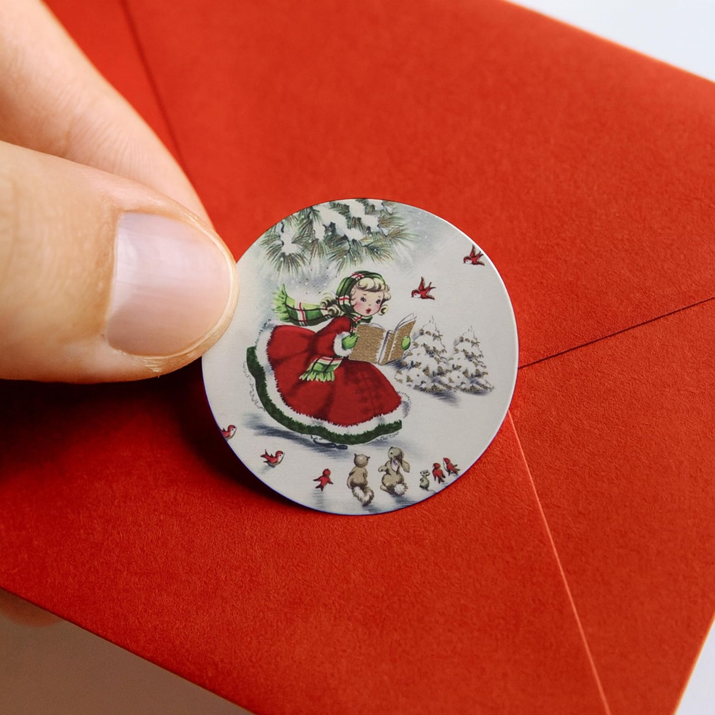 Vintage Christmas Caroller paper stickers supplied on A5 sheets of 12 - view 3