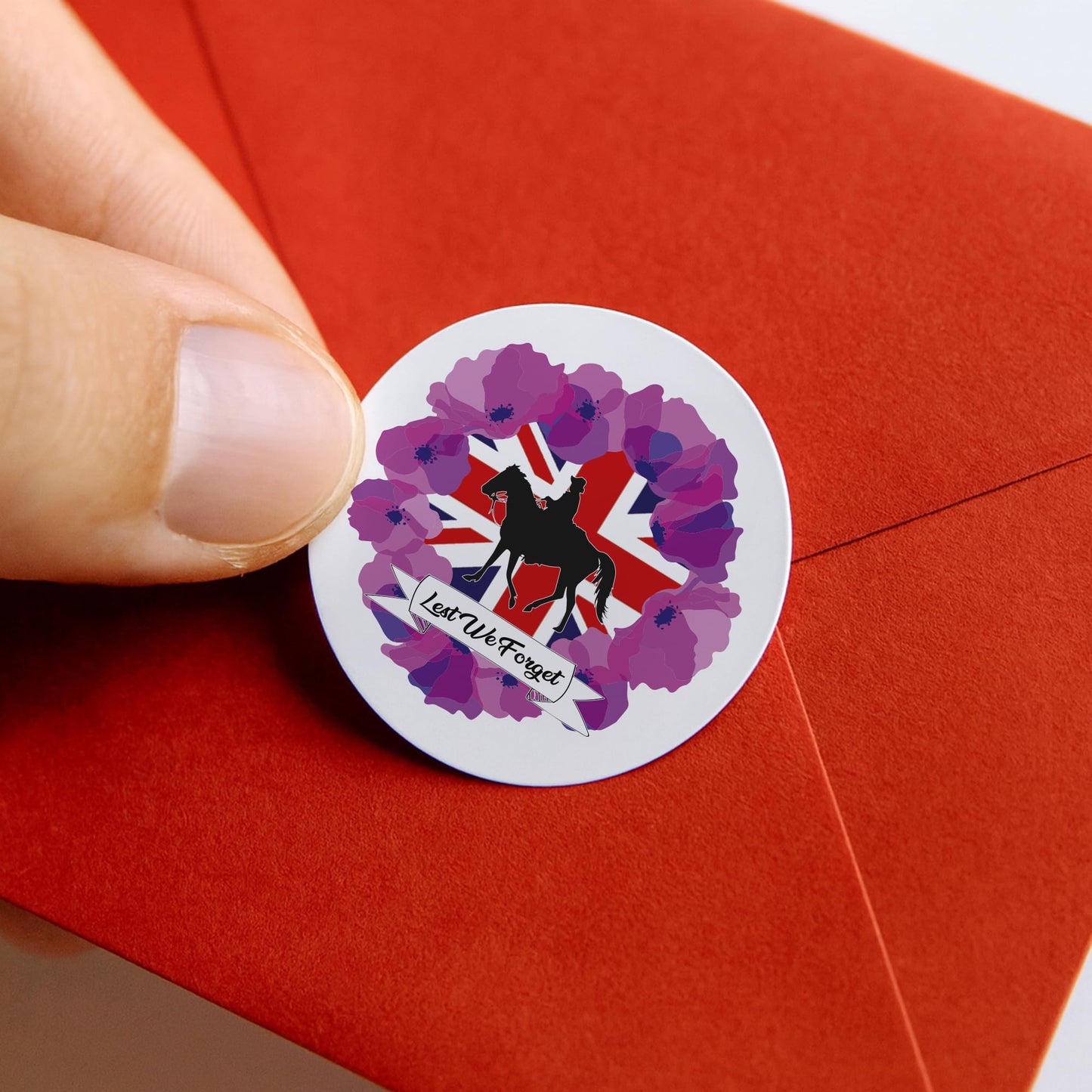 Purple Poppy Wreath paper stickers supplied on A5 sheets of 12 - view 4
