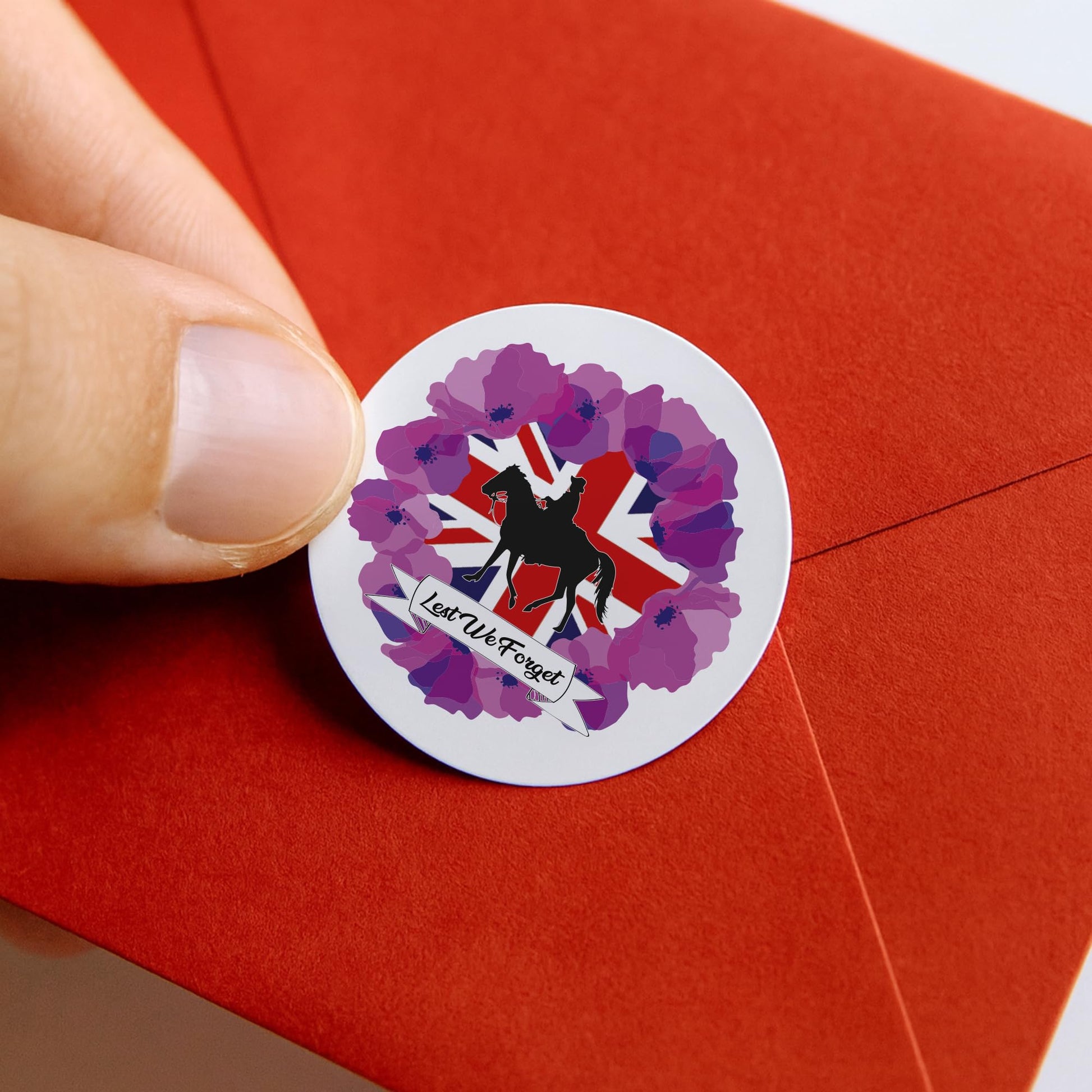 Purple Poppy Wreath paper stickers supplied on A5 sheets of 12 - view 4