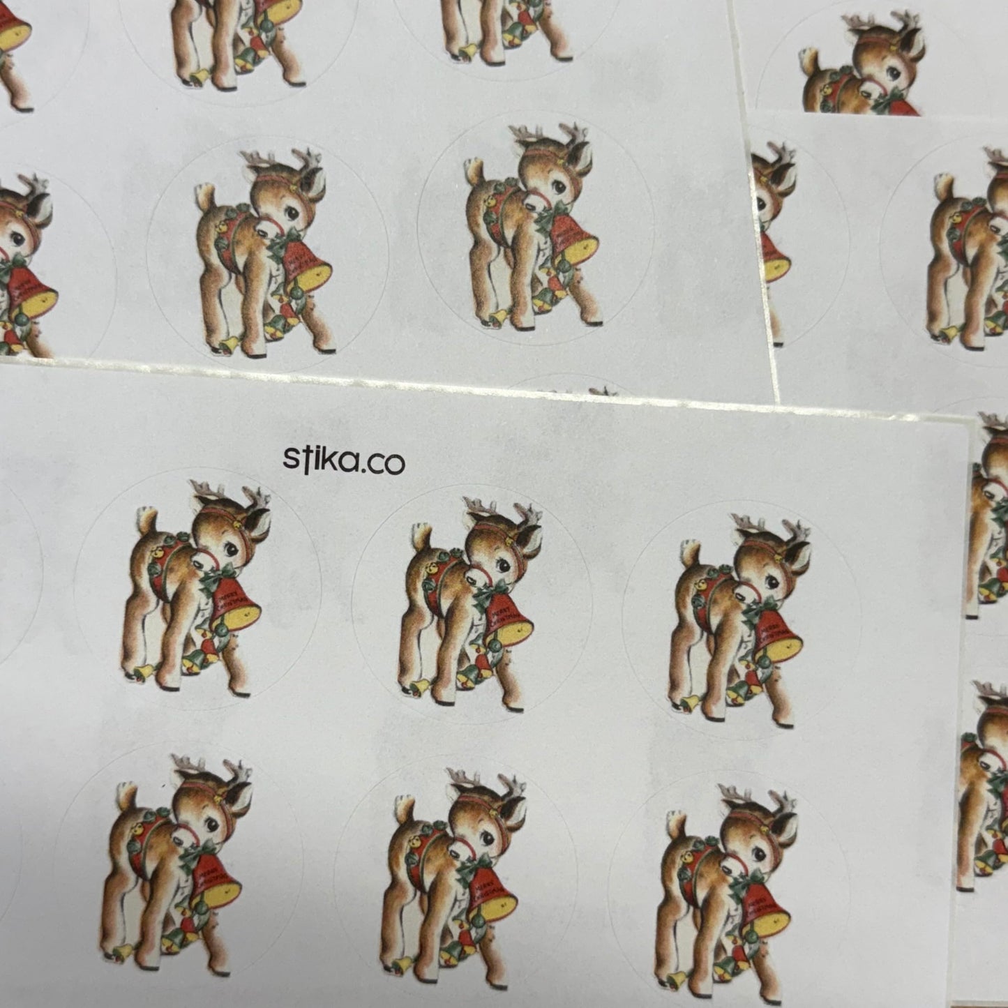 Vintage Reindeer paper stickers supplied on A5 sheets of 12 - view 7
