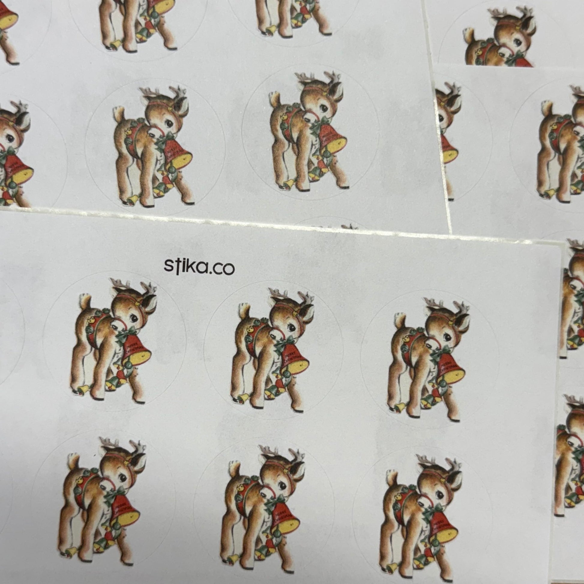 Vintage Reindeer paper stickers supplied on A5 sheets of 12 - view 7