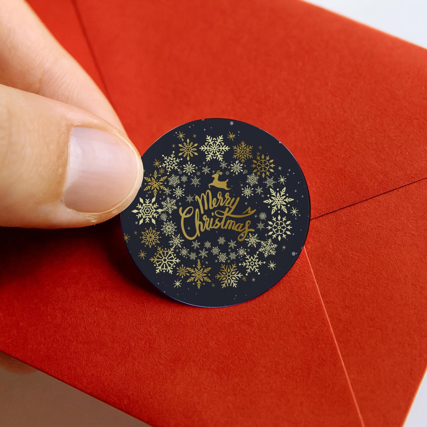 Navy Merry Christmas paper stickers supplied on A5 sheets of 12 - view 3