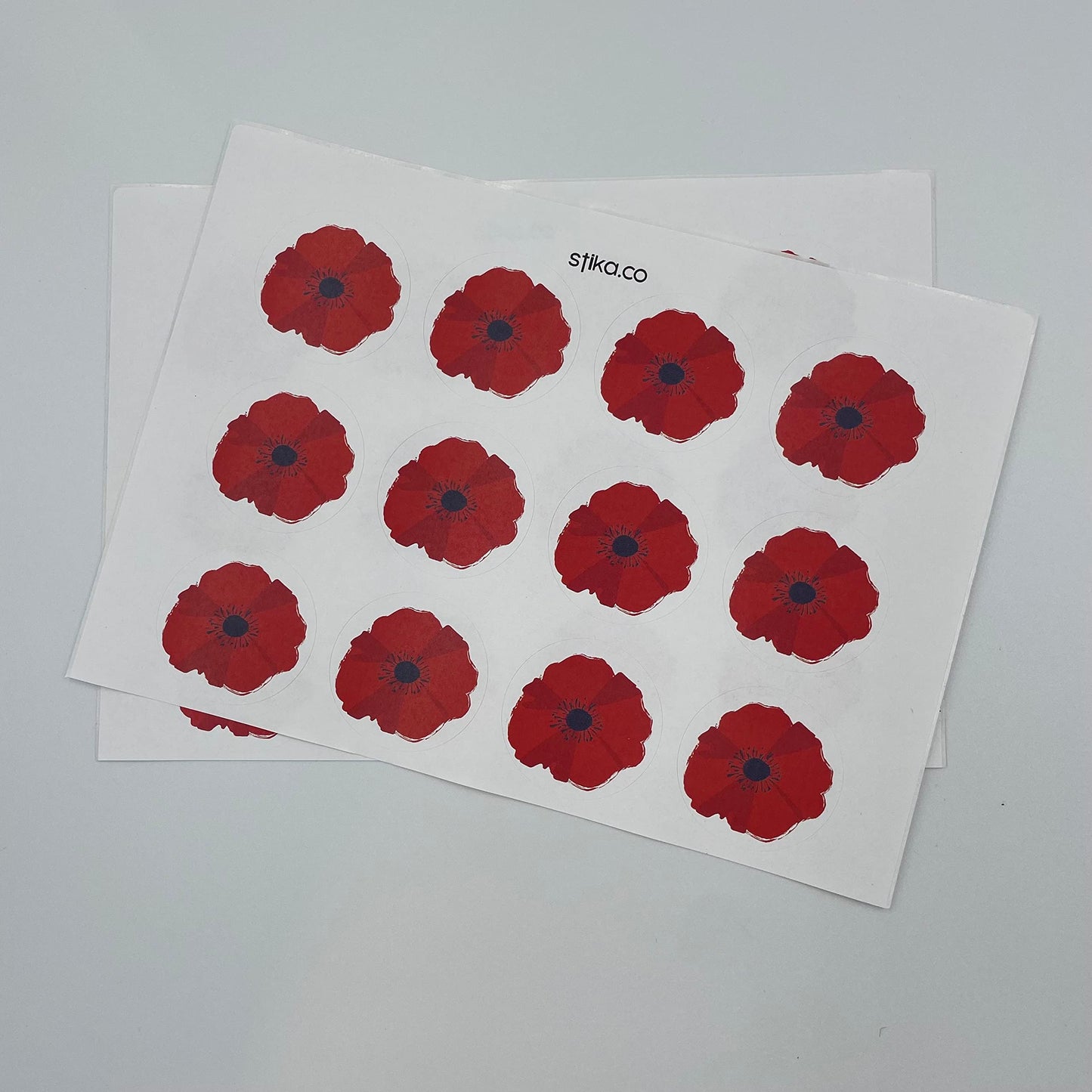 Red Poppy paper stickers supplied on A5 sheets of 12 - view 5