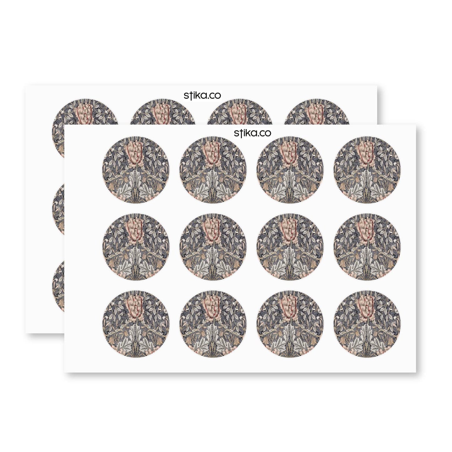 William Morris Honeysuckle design paper stickers supplied on A5 sheets of 12 - view 3