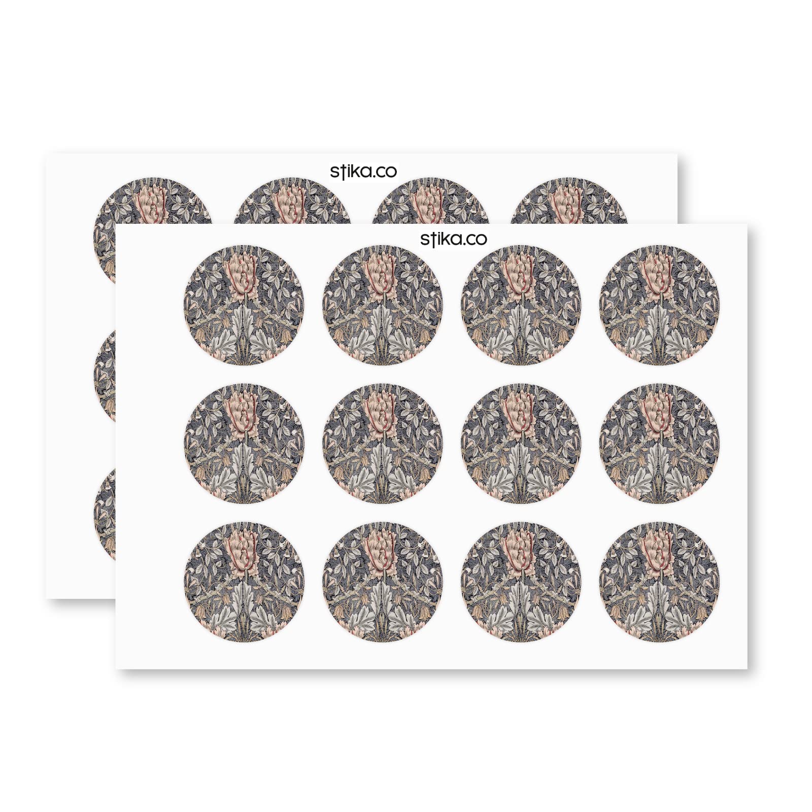 William Morris Honeysuckle design paper stickers supplied on A5 sheets of 12 - view 3